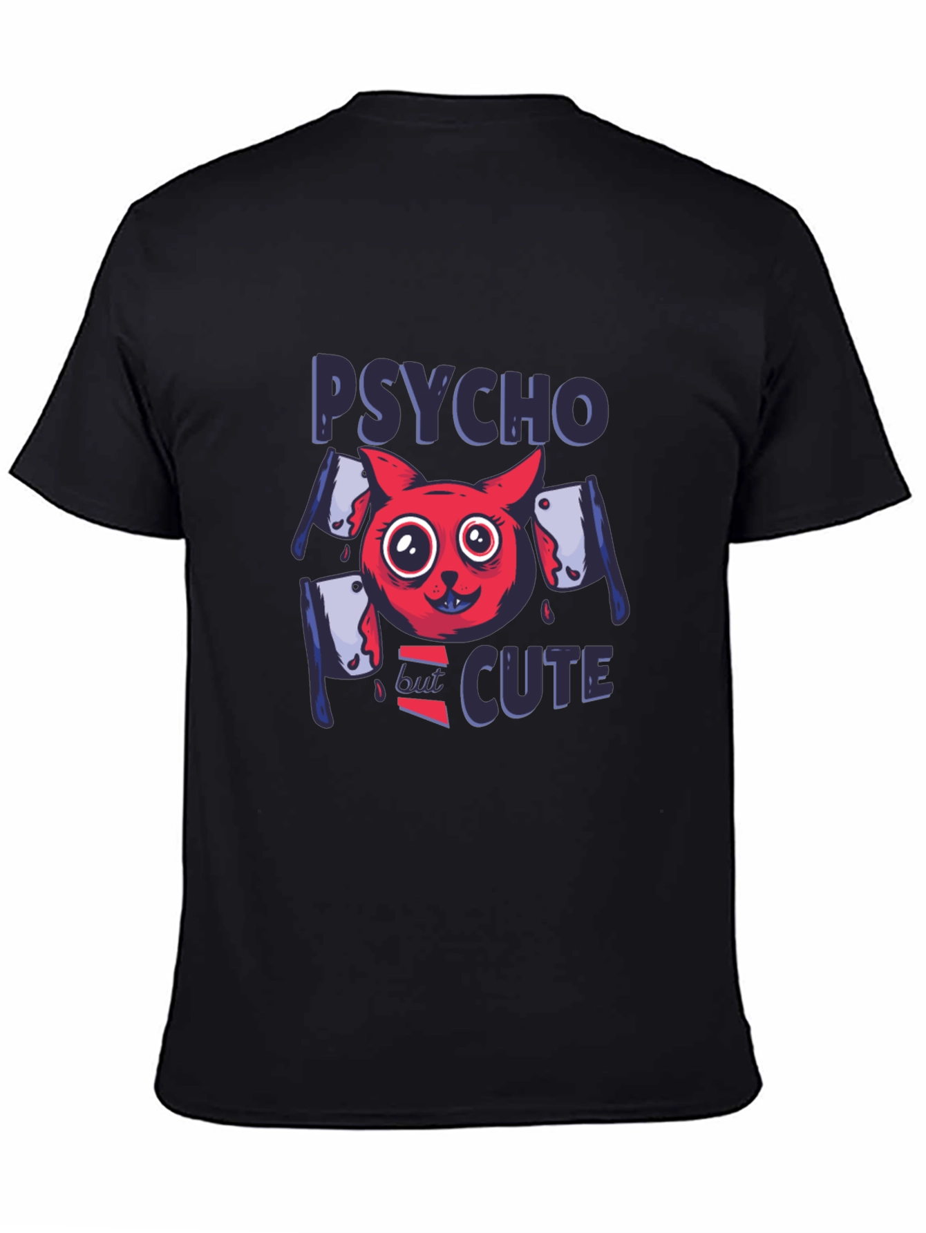 Psycho But Cute Graphic Tee - Black