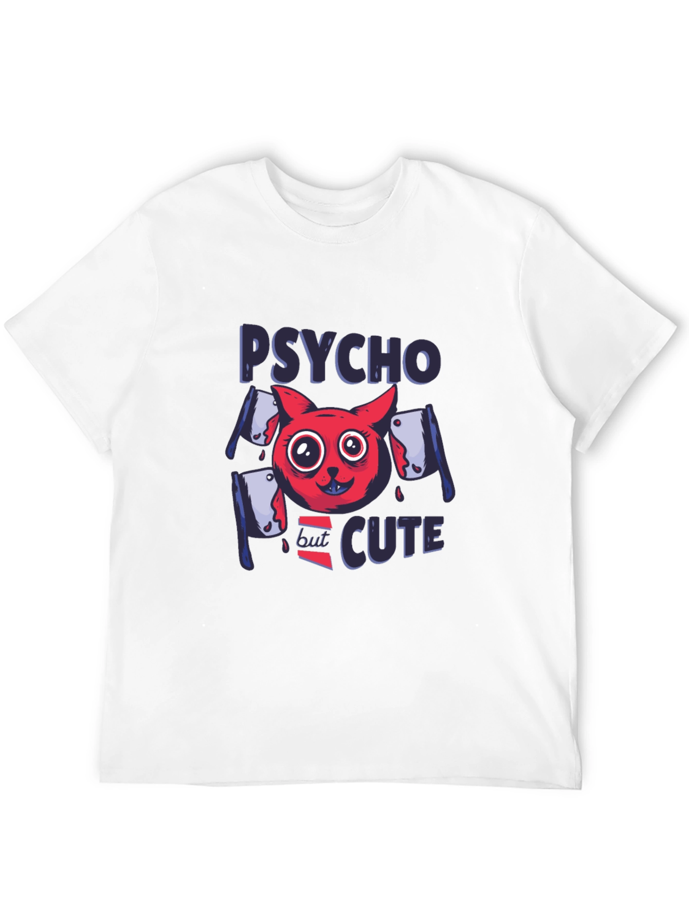 Psycho But Cute Graphic Tee - Black