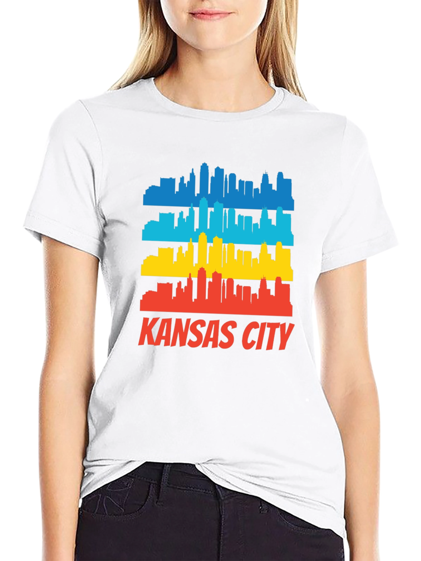 Kansas City Skyline Graphic Tee - Retro Cityscape T-Shirt