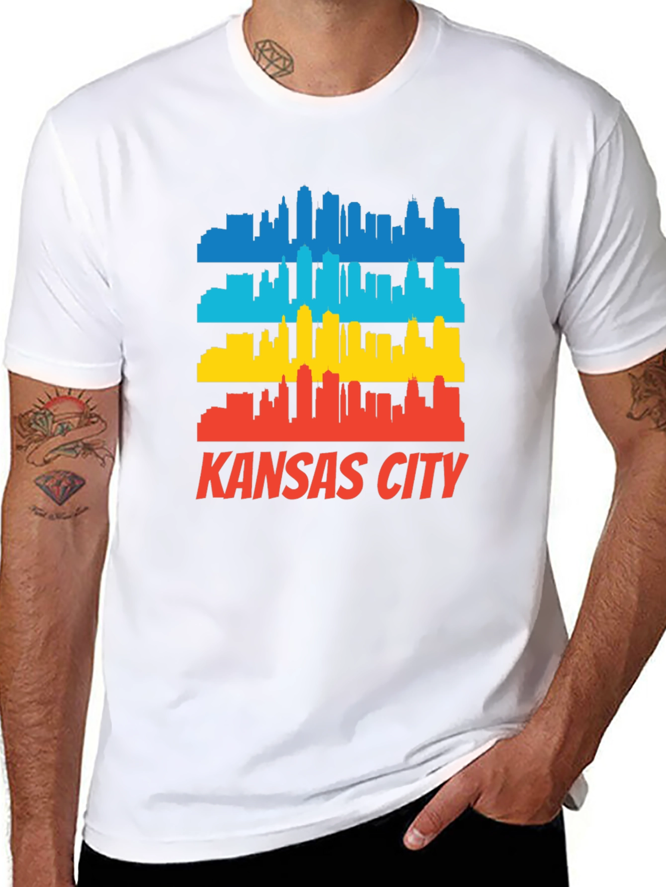 Kansas City Skyline Graphic Tee - Retro Cityscape T-Shirt
