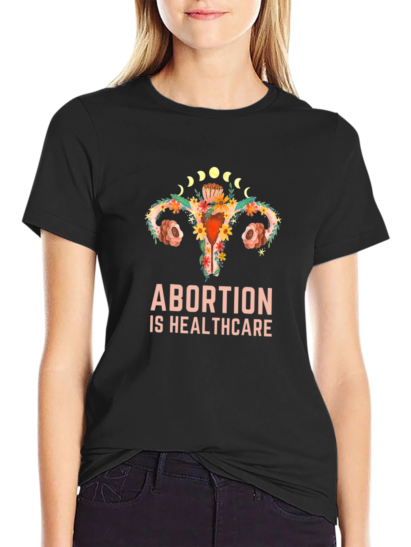 Pro Choice Floral Uterus Graphic Tee