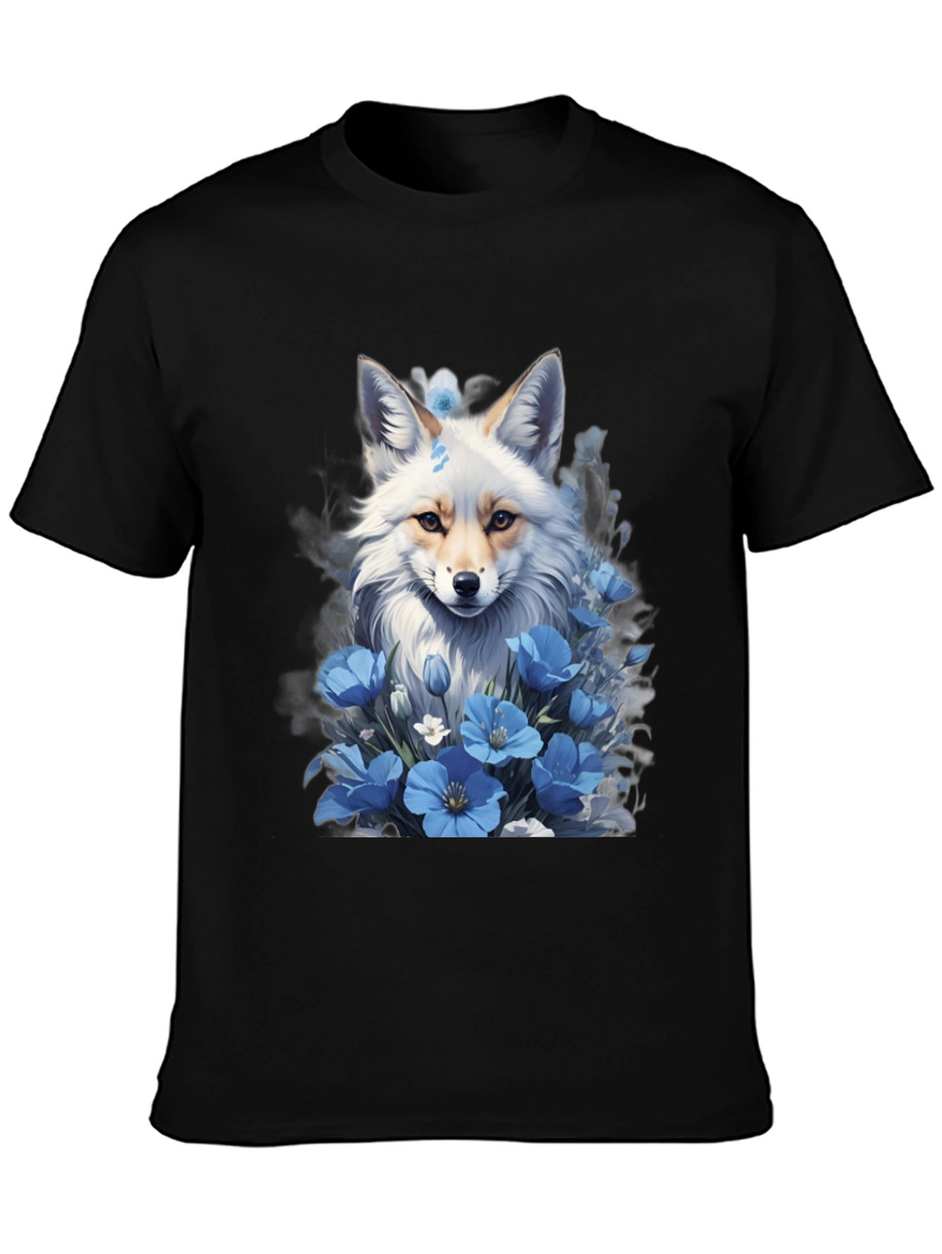 Fox & Blue Flower Graphic Tee