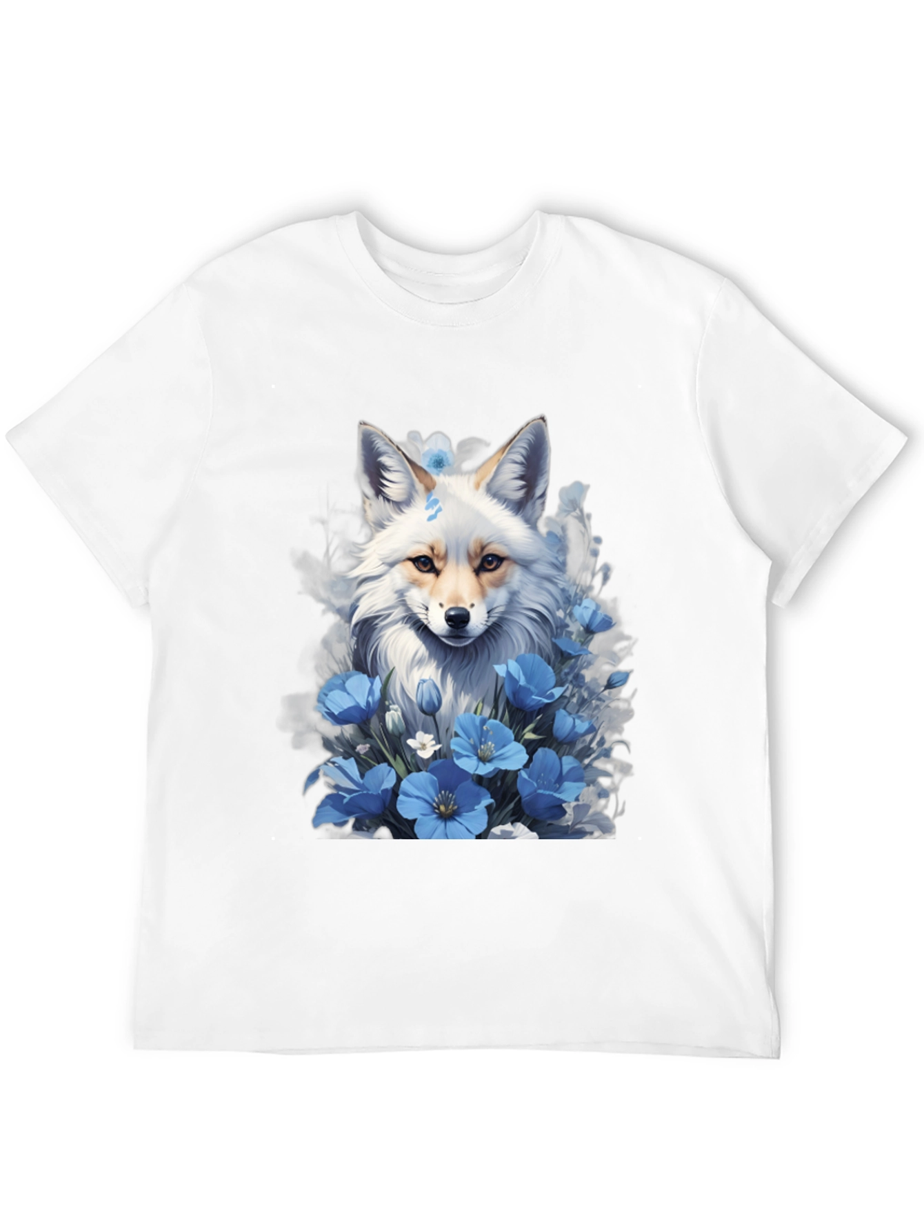Fox & Blue Flower Graphic Tee