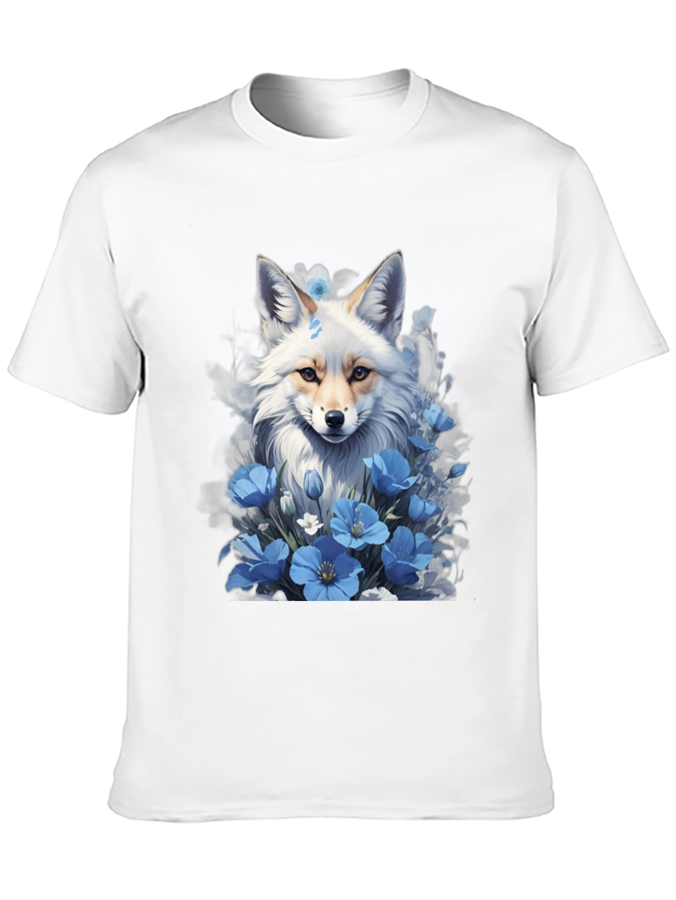 Fox & Blue Flower Graphic Tee