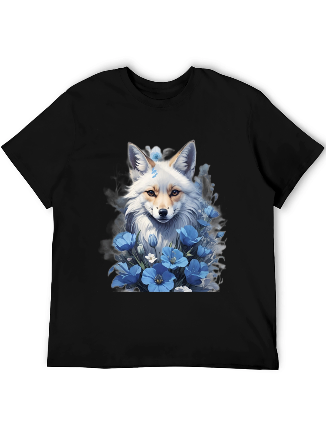 Fox & Blue Flower Graphic Tee