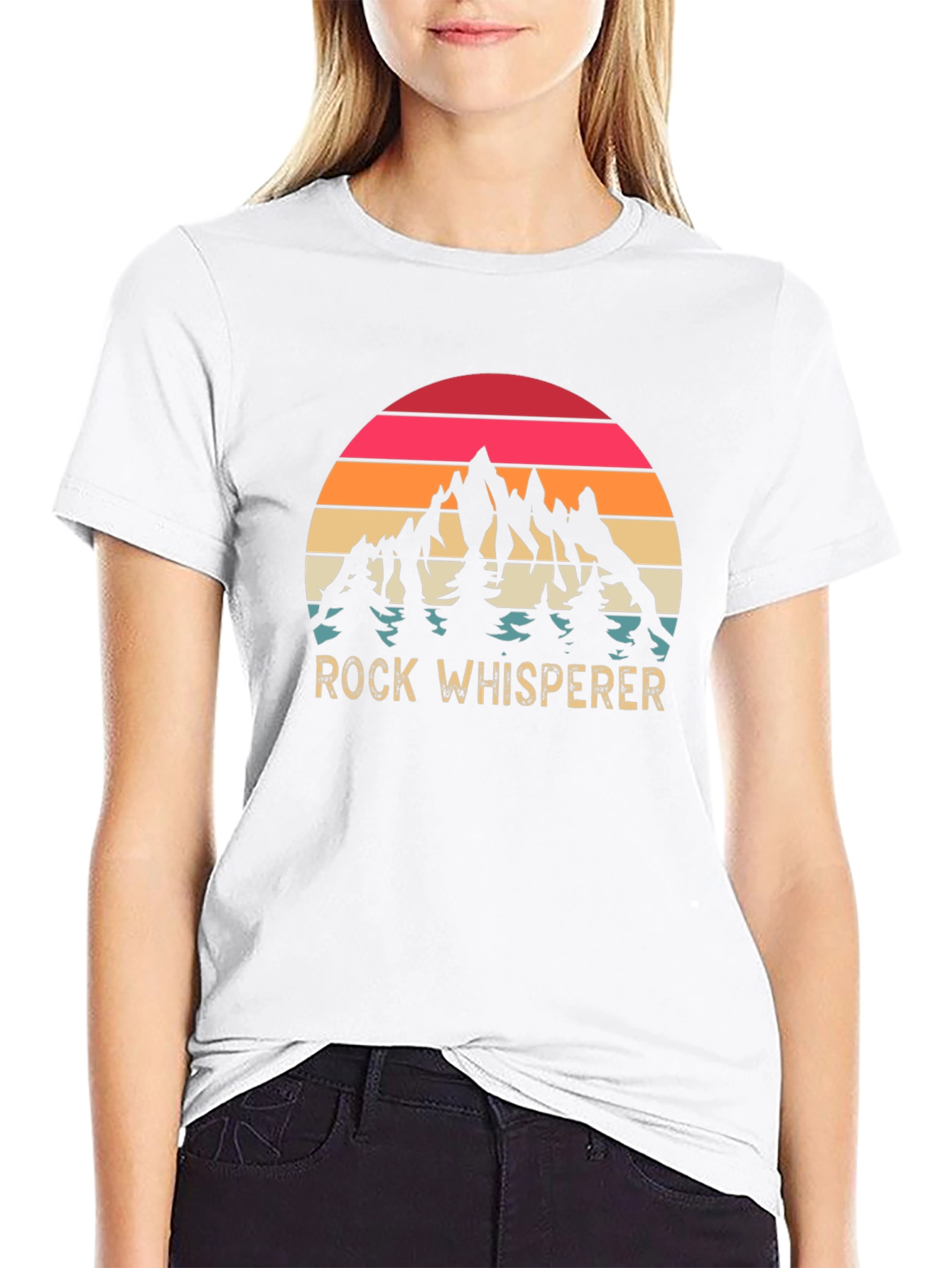Rock Whisperer Graphic Tee - Mountain Sunset Design
