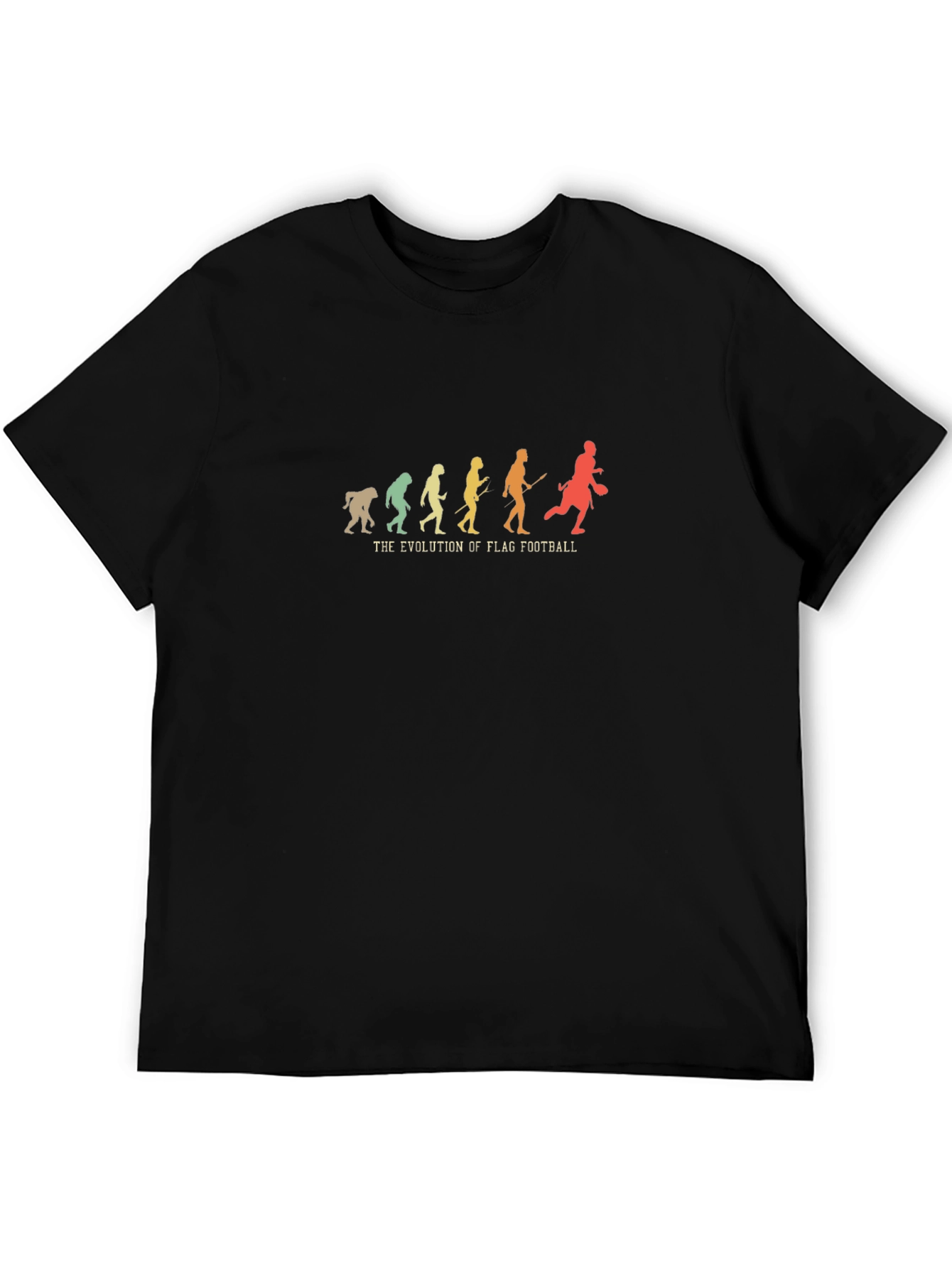 Flag Football Evolution Graphic Tee - Black