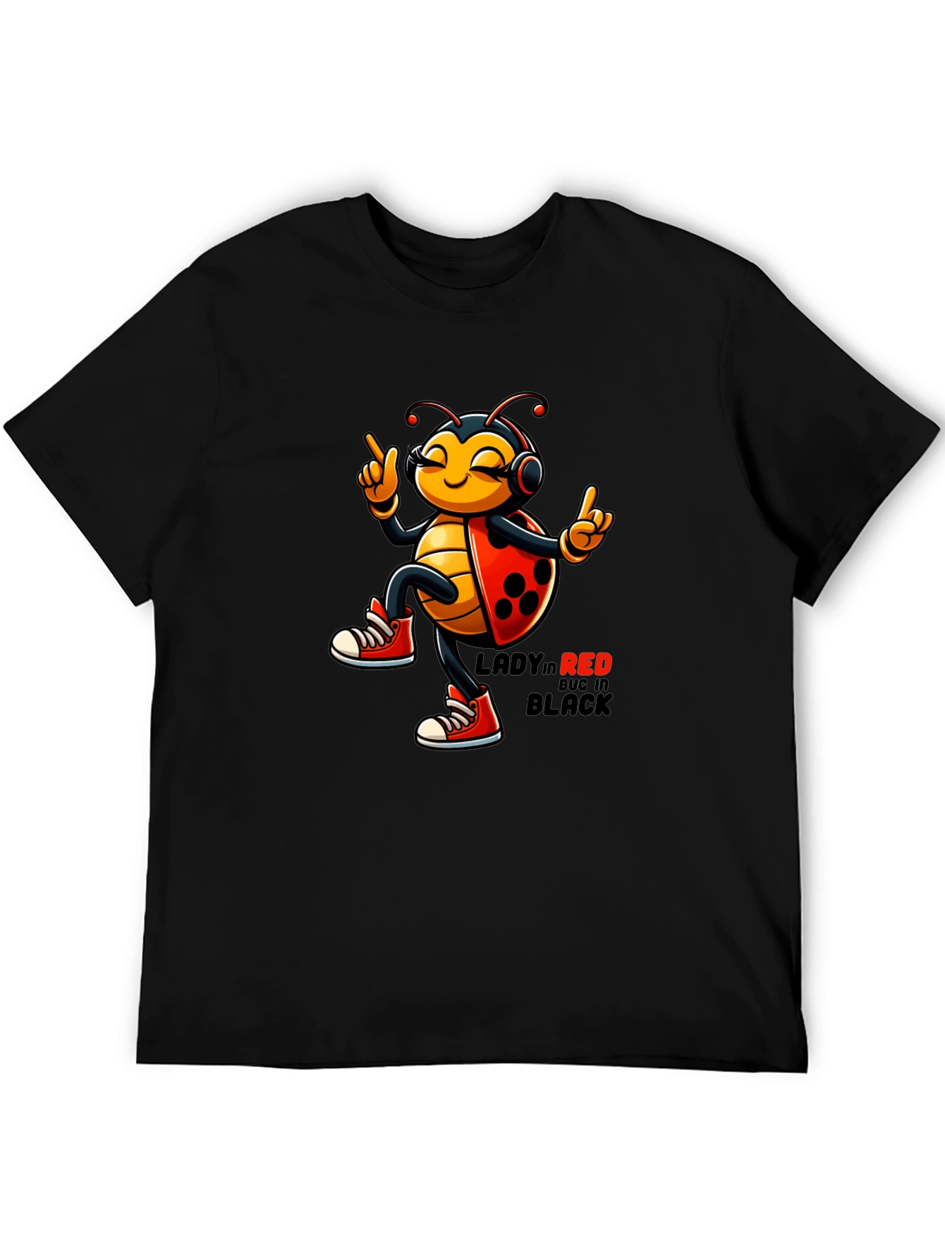 Ladybug in Red & Black Graphic Tee