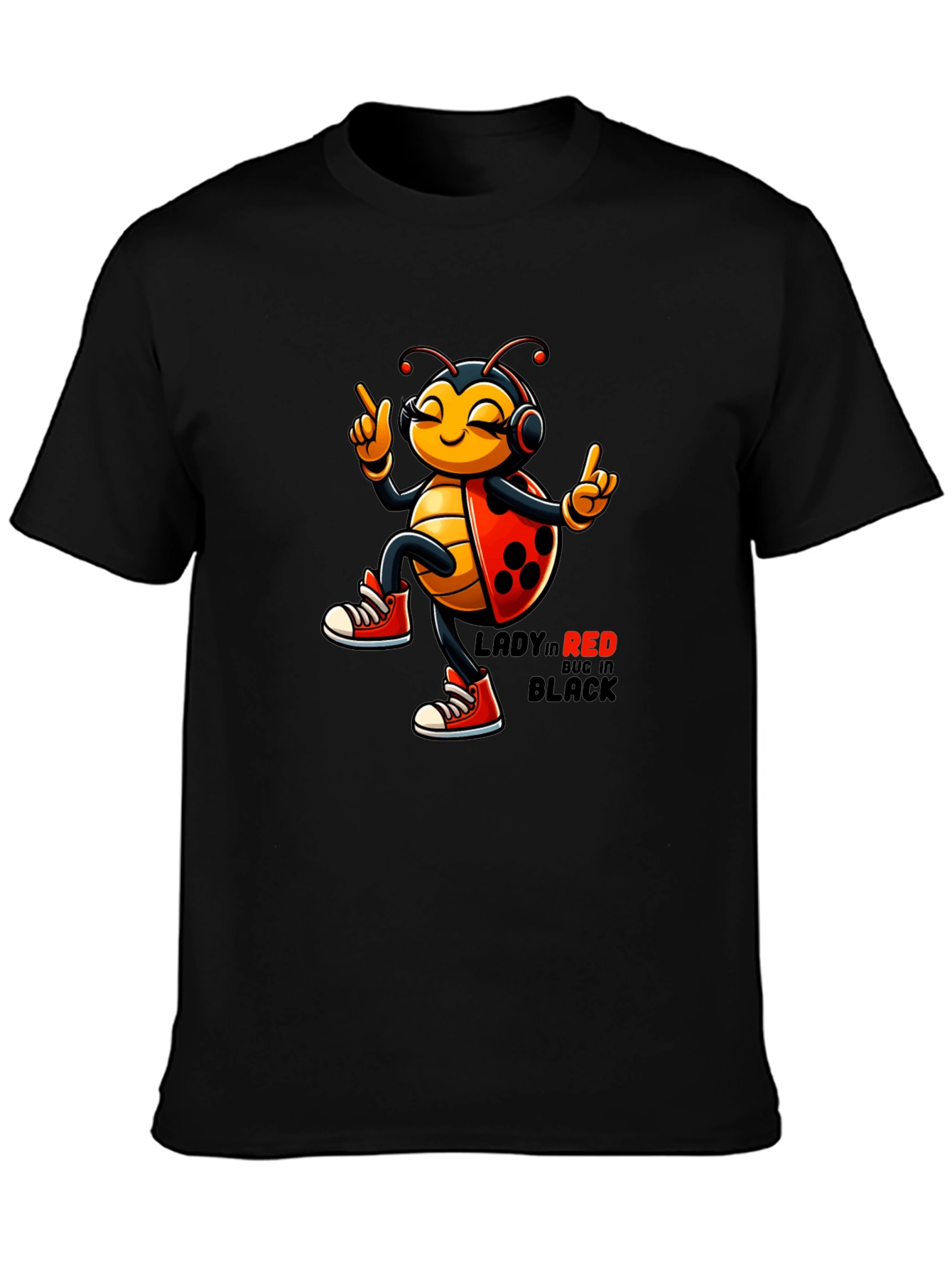 Ladybug in Red & Black Graphic Tee