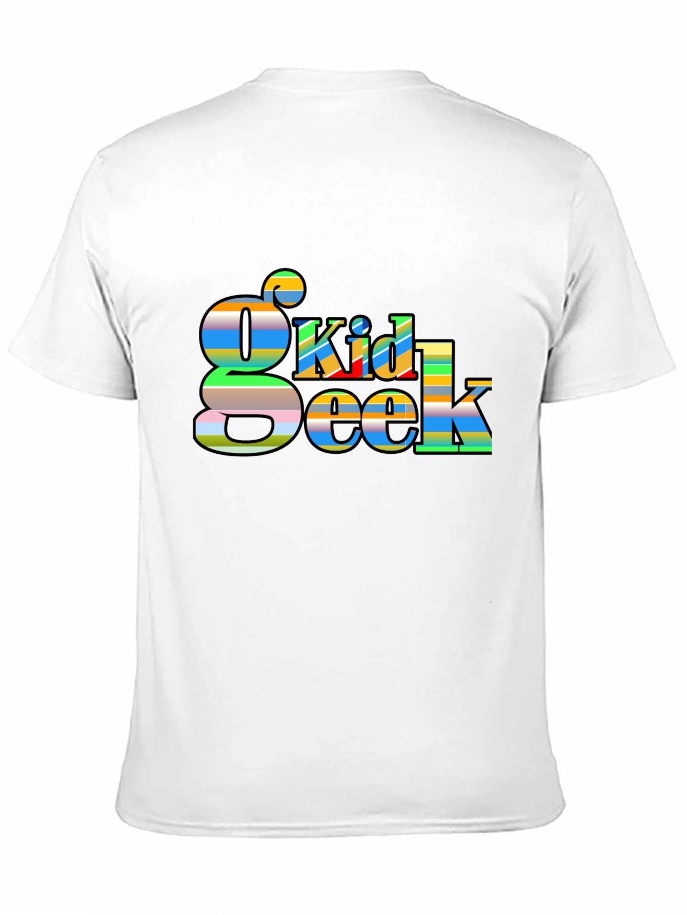 Geek Kid Striped Graphic Black T-Shirt