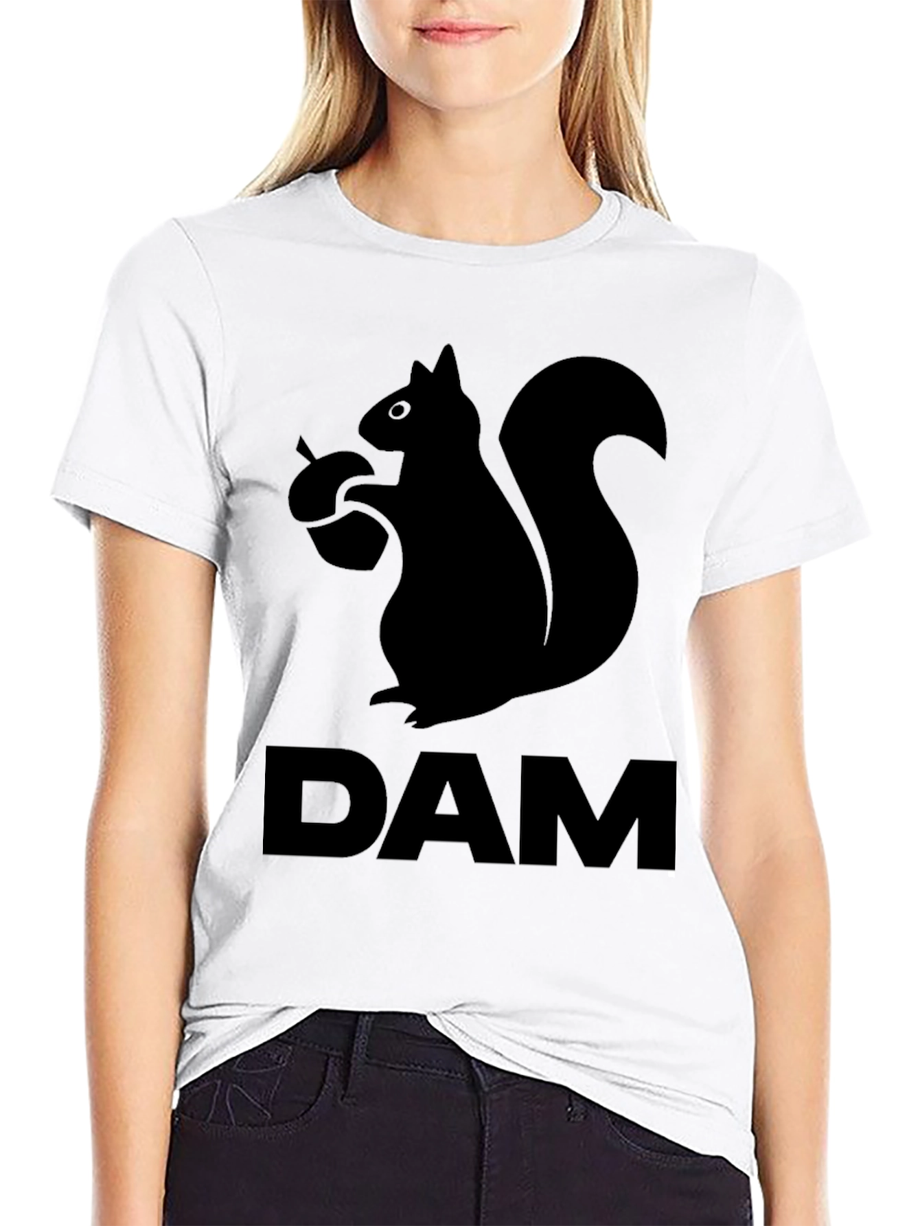 Squirrel DAM Funny Graphic T-Shirt - Black