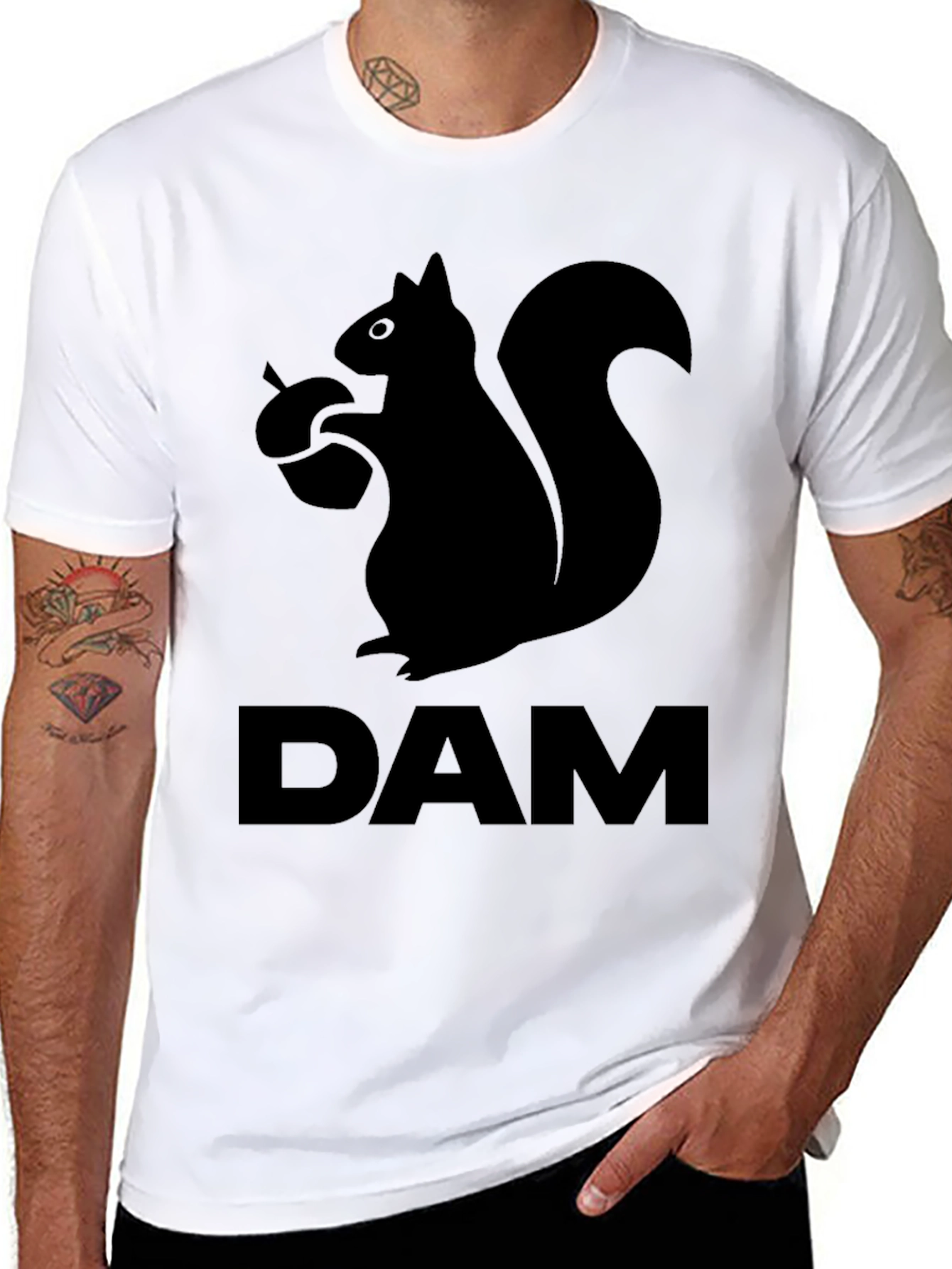 Squirrel DAM Funny Graphic T-Shirt - Black
