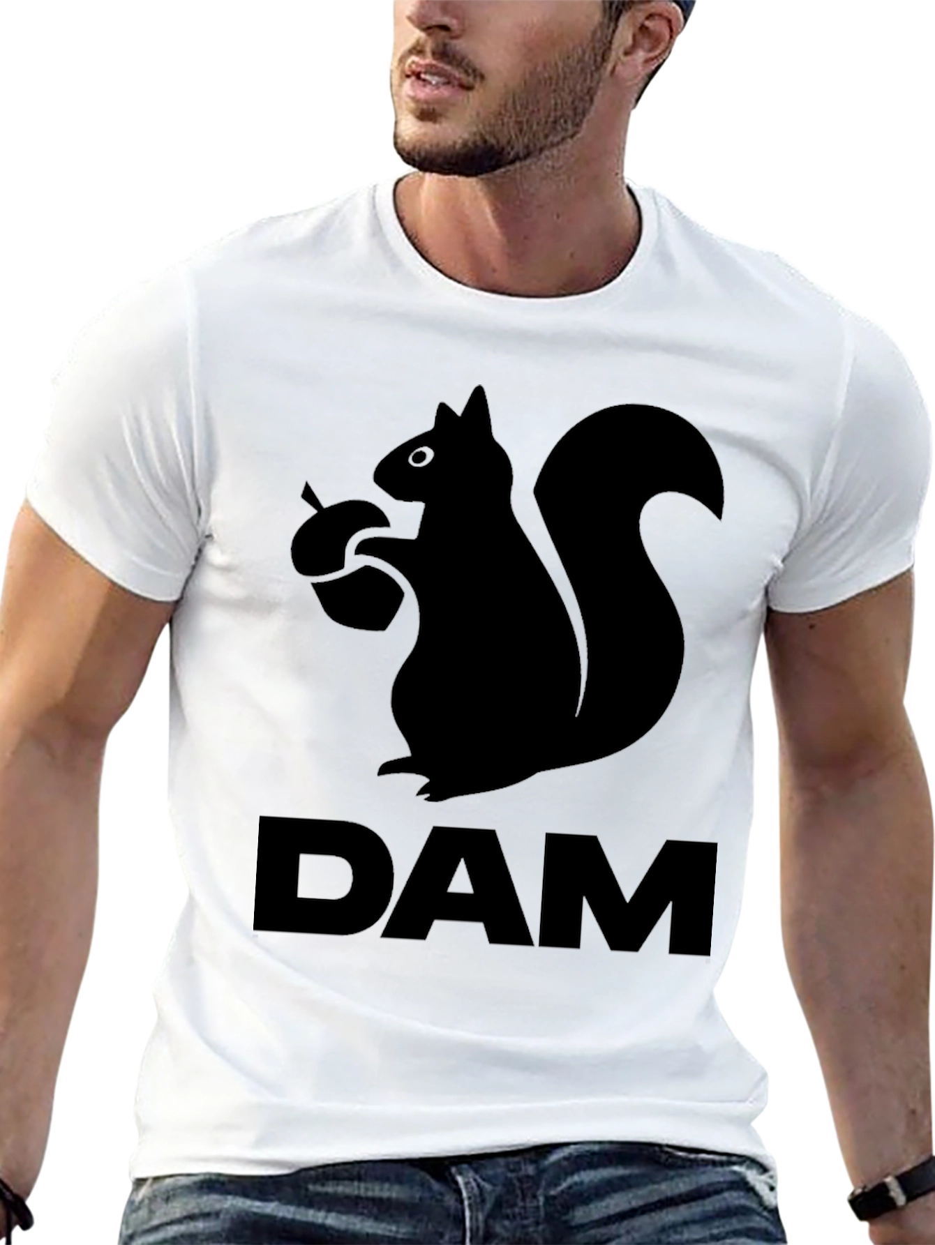 Squirrel DAM Funny Graphic T-Shirt - Black