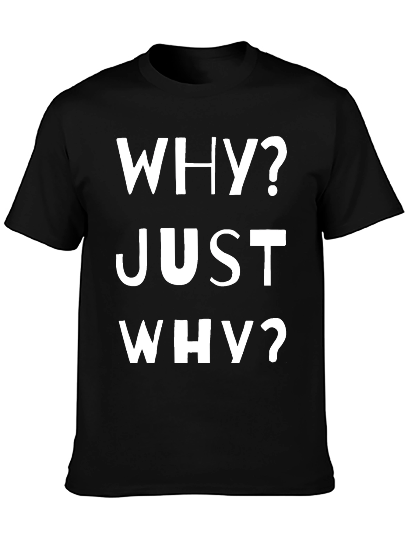 Why? Just Why? Graphic Tee - Casual Black T-Shirt