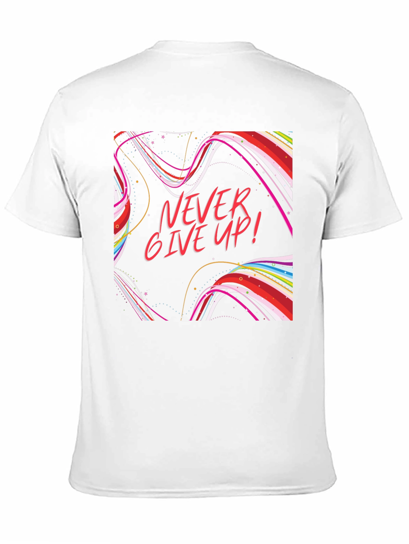Never Give Up Graphic T-Shirt Black Cotton