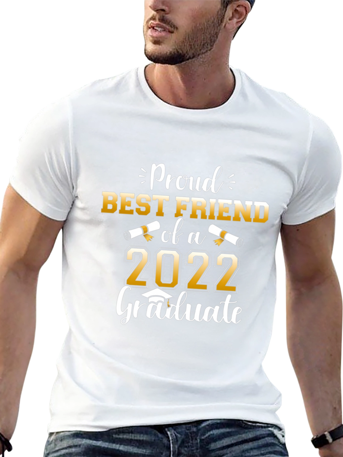 Proud Best Friend of a 2022 Graduate Black T-Shirt