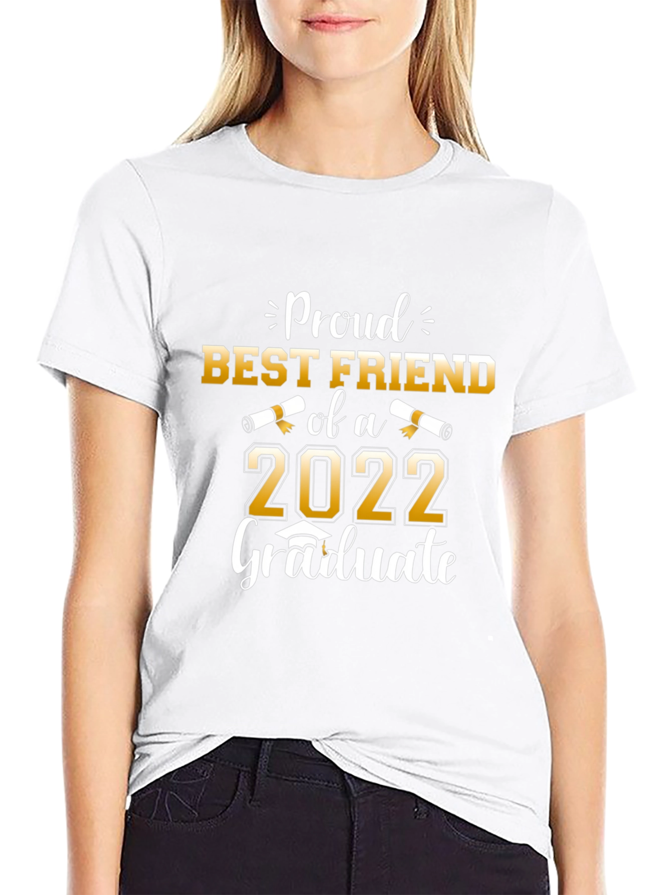 Proud Best Friend of a 2022 Graduate Black T-Shirt