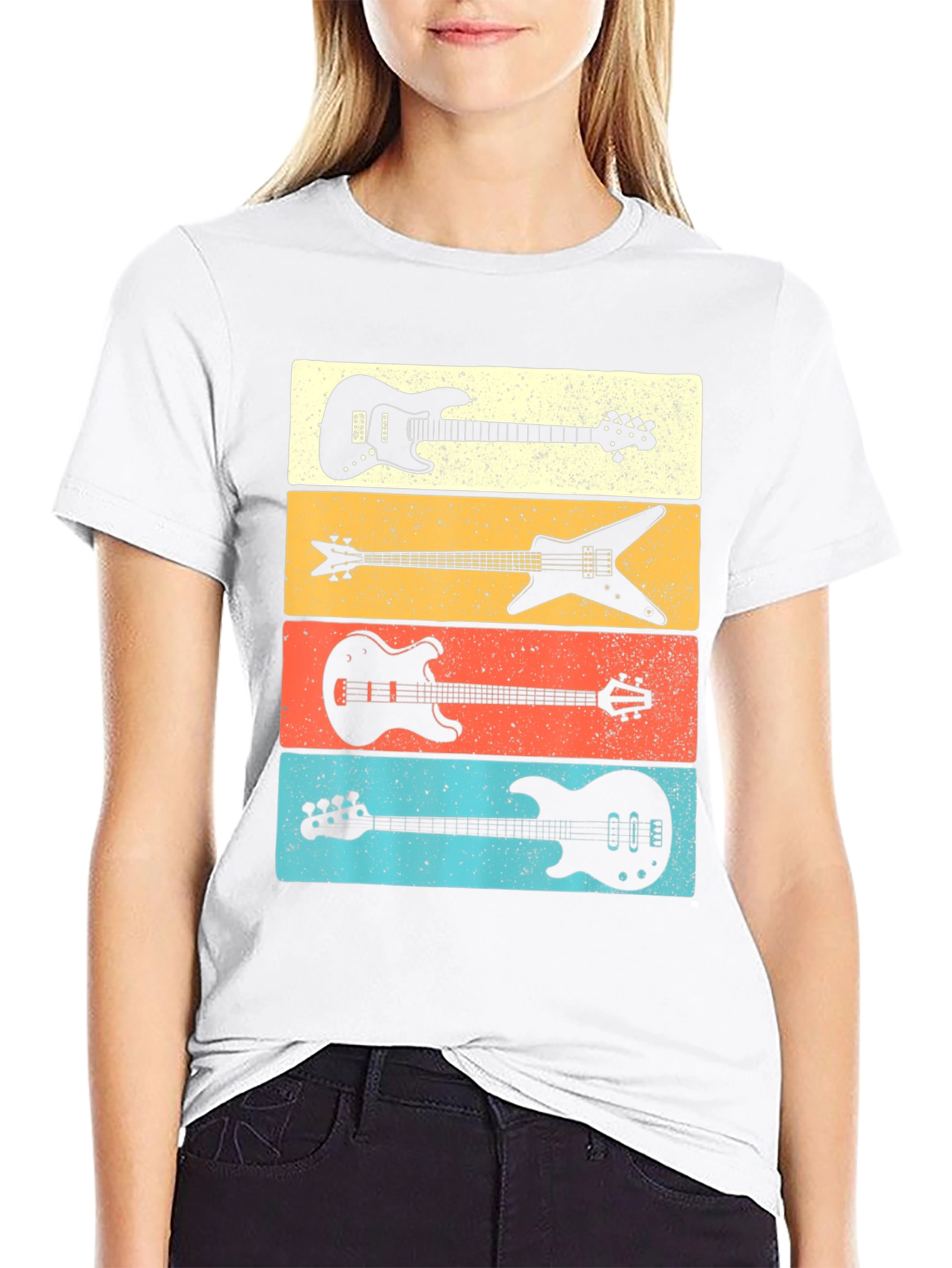 Retro Guitar Silhouette T-Shirt for Music Lovers