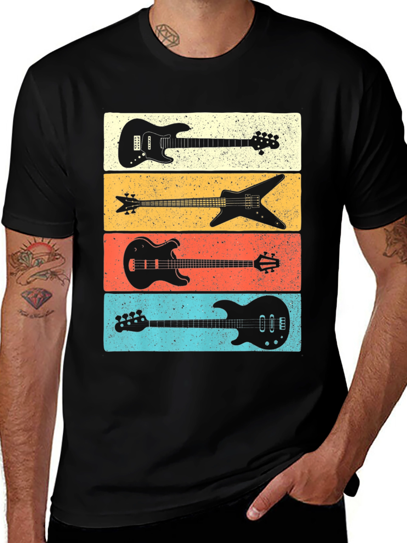Retro Guitar Silhouette T-Shirt for Music Lovers