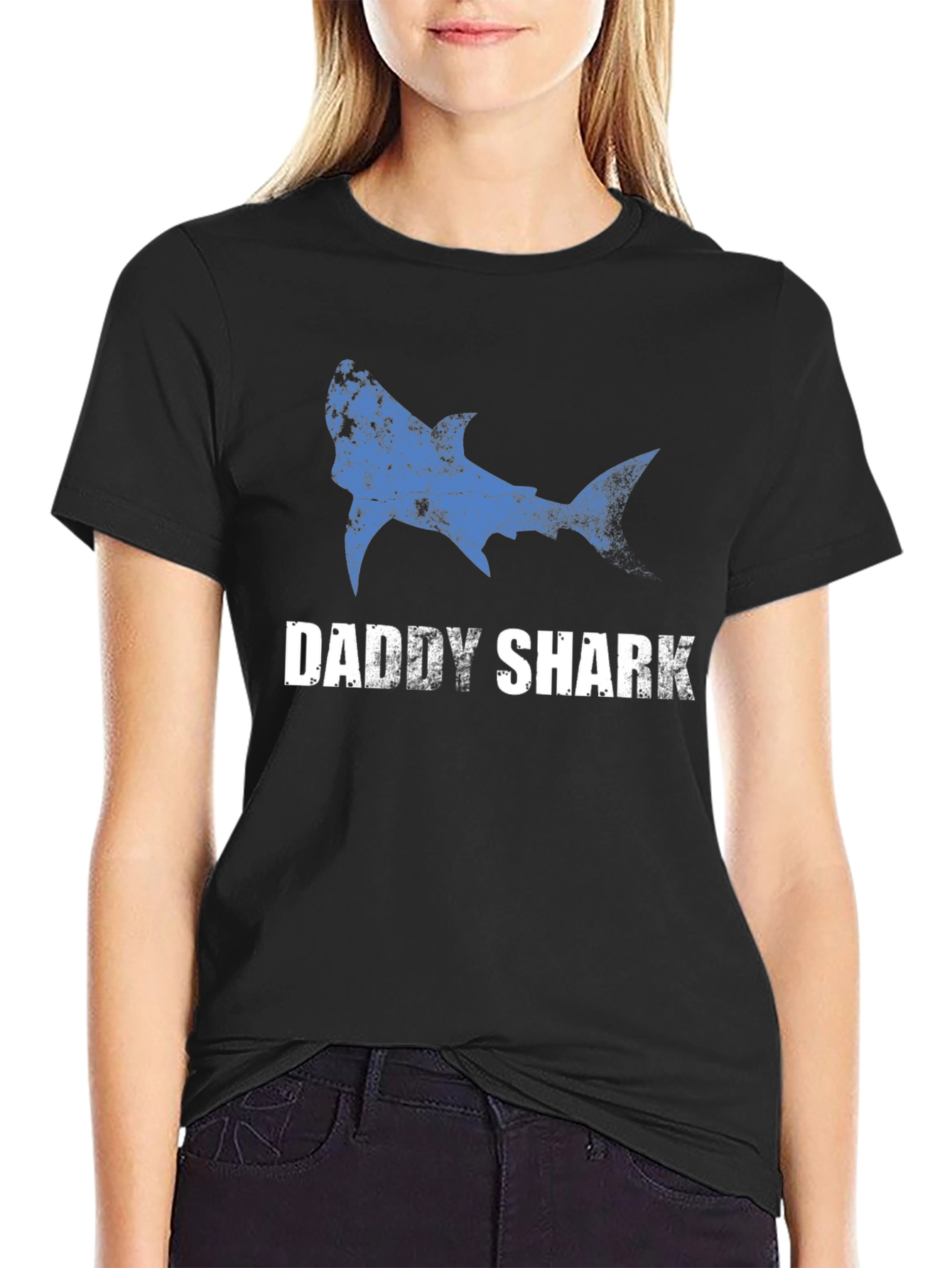 Daddy Shark Graphic Tee - Mens Black T-Shirt