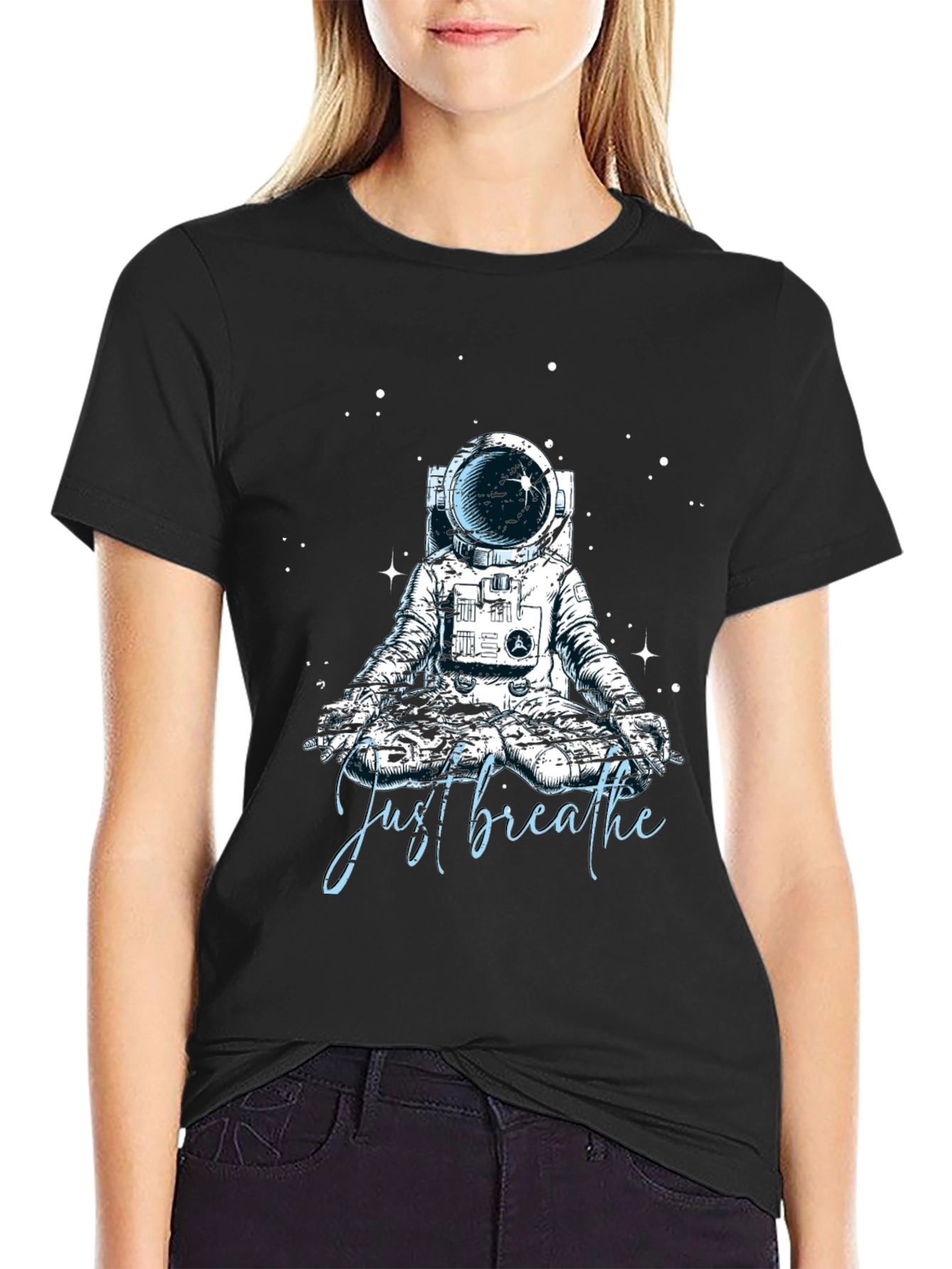 Just Breathe Astronaut Meditation T-Shirt