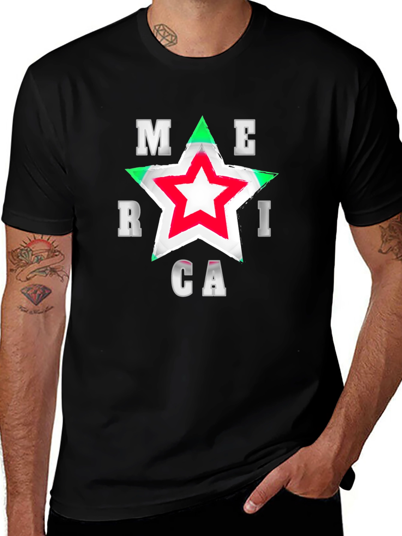 America Star Graphic T-Shirt - Patriotic Style