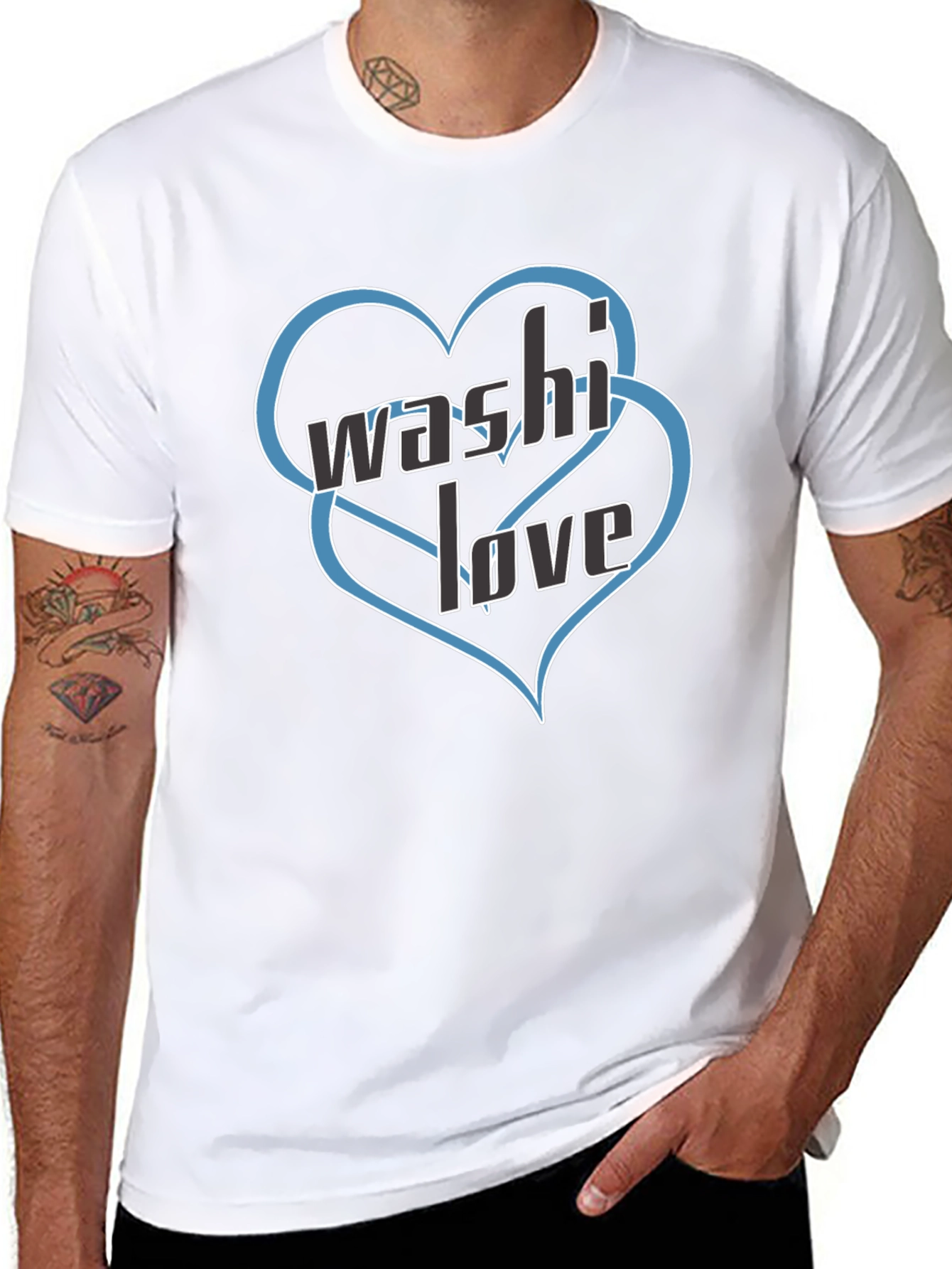 Washi Love Black Graphic T-Shirt