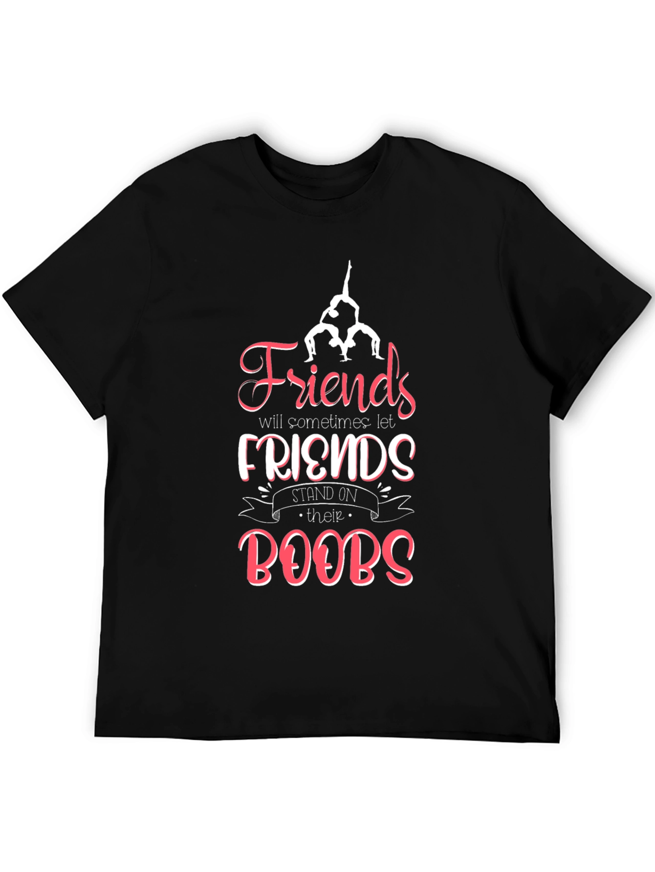 Friends Stand on Boobs Graphic Tee - Novelty Shirt