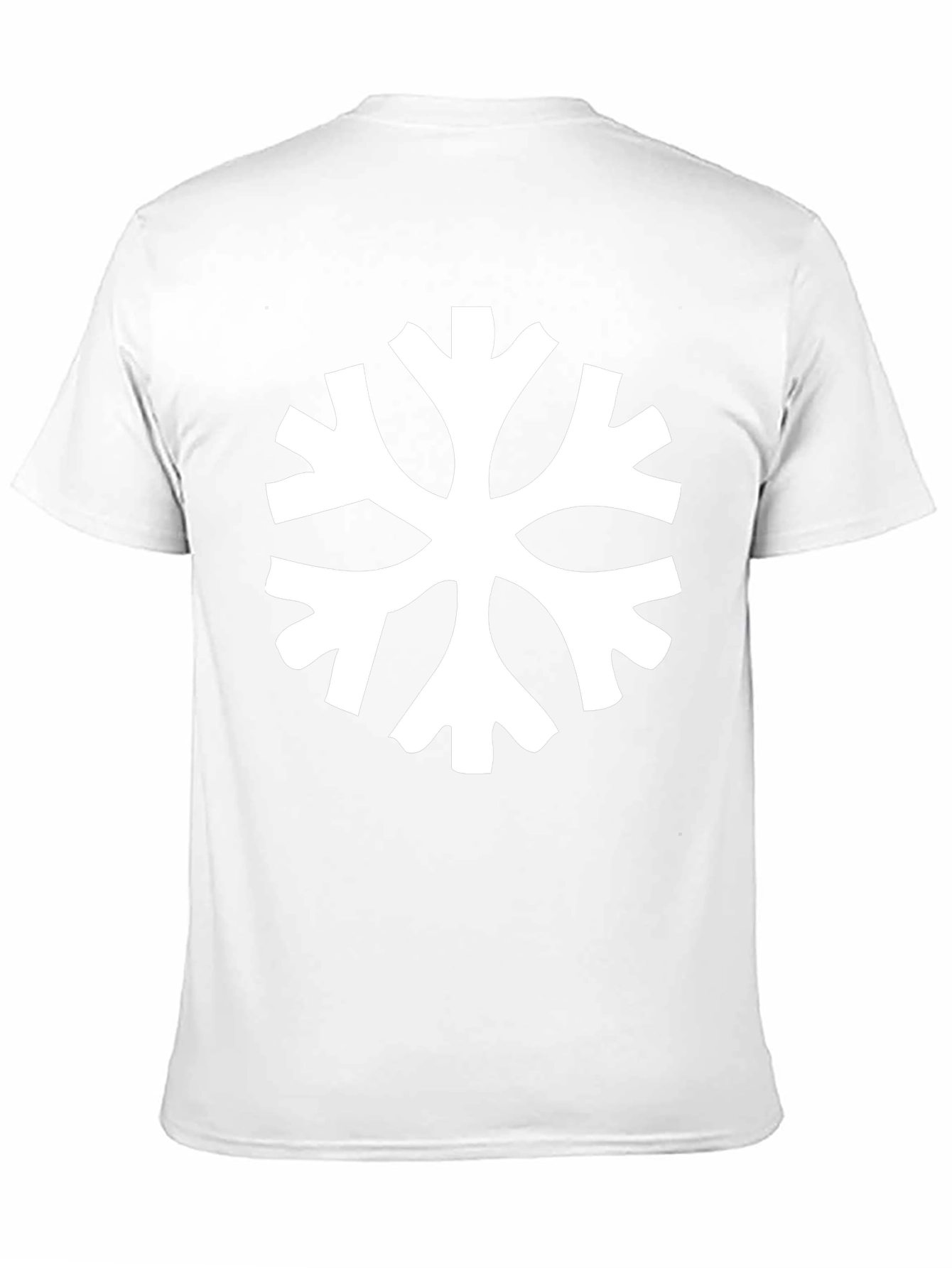 Black T-Shirt with White Snowflake Style Graphic