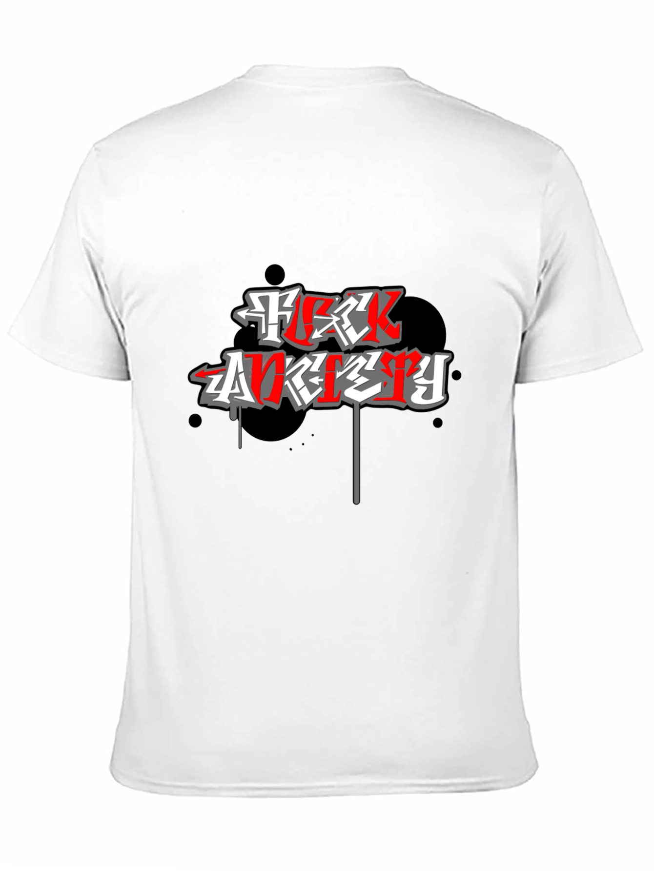 F*ck Anxiety Graphic Print Black T-Shirt