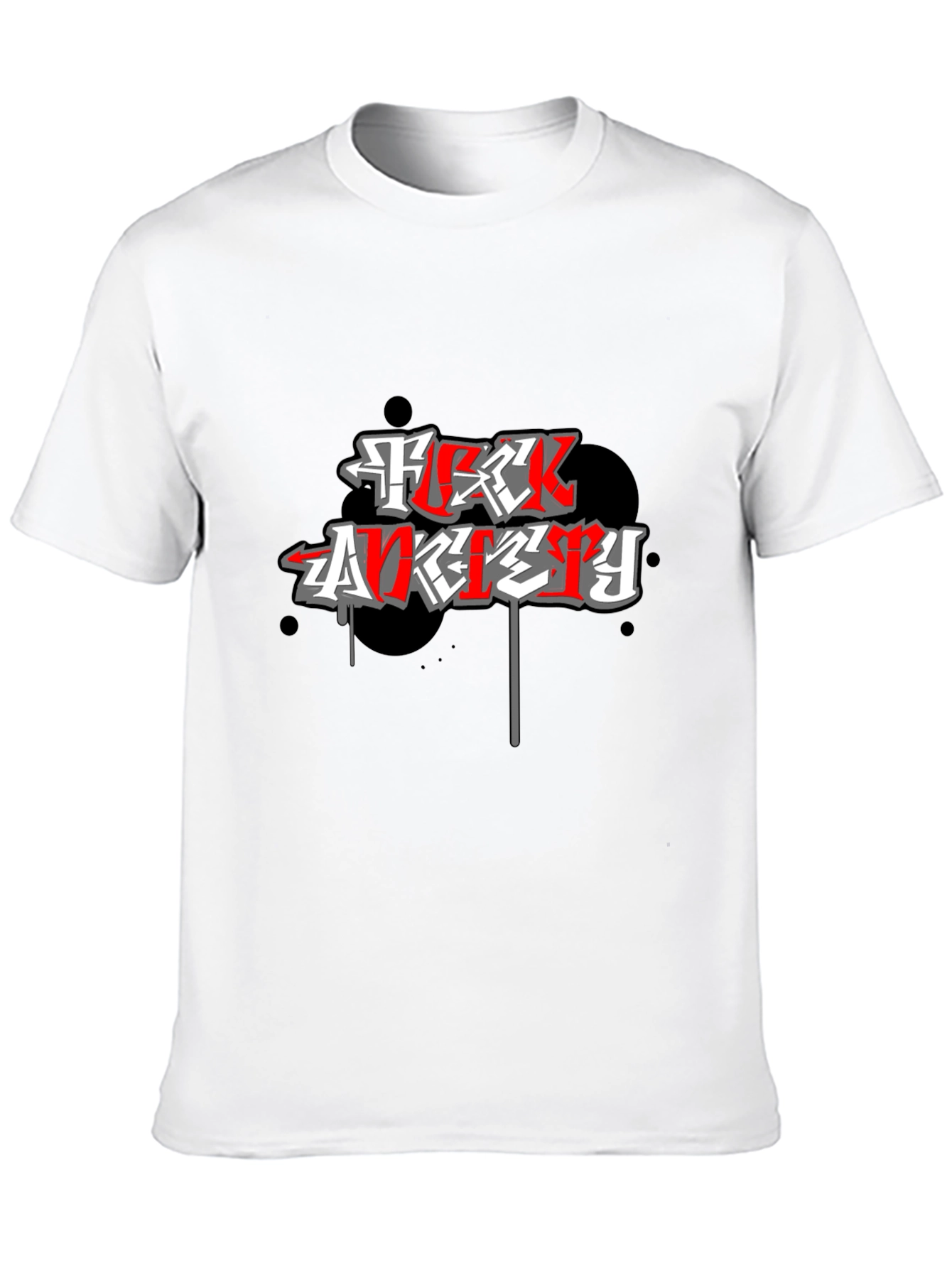 F*ck Anxiety Graphic Print Black T-Shirt