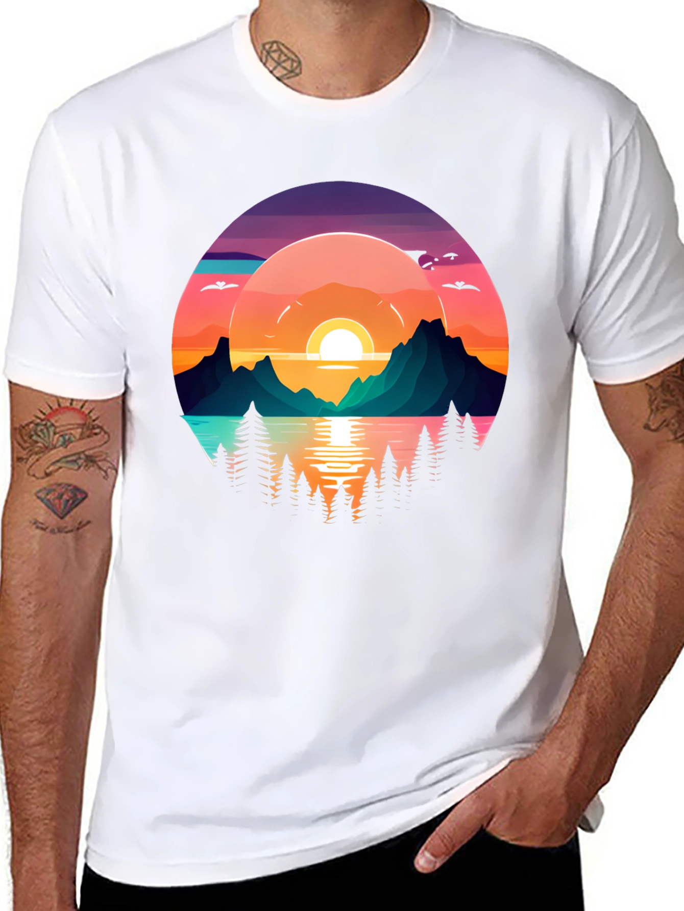 Sunset Lake Graphic T-Shirt