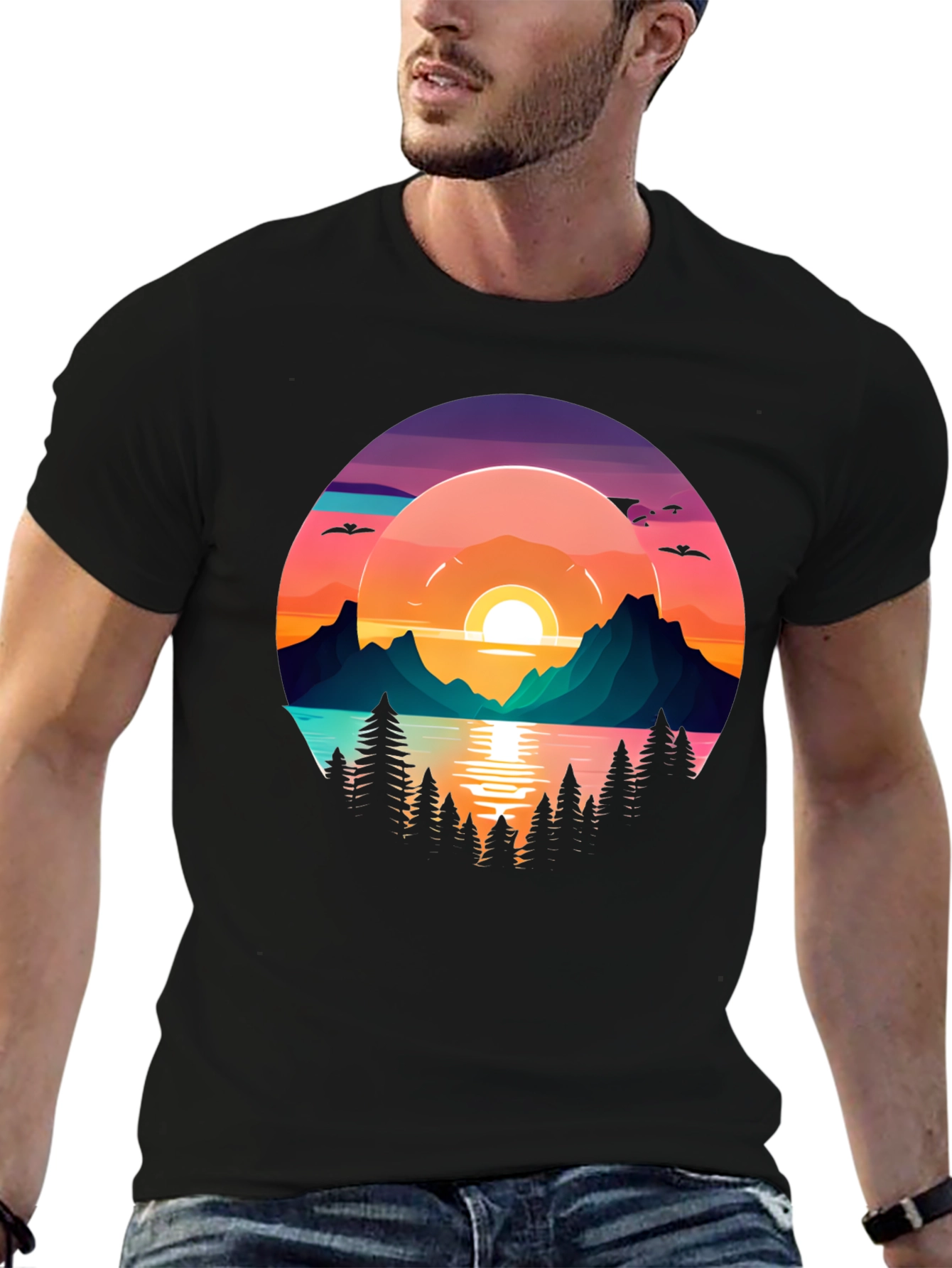Sunset Lake Graphic T-Shirt