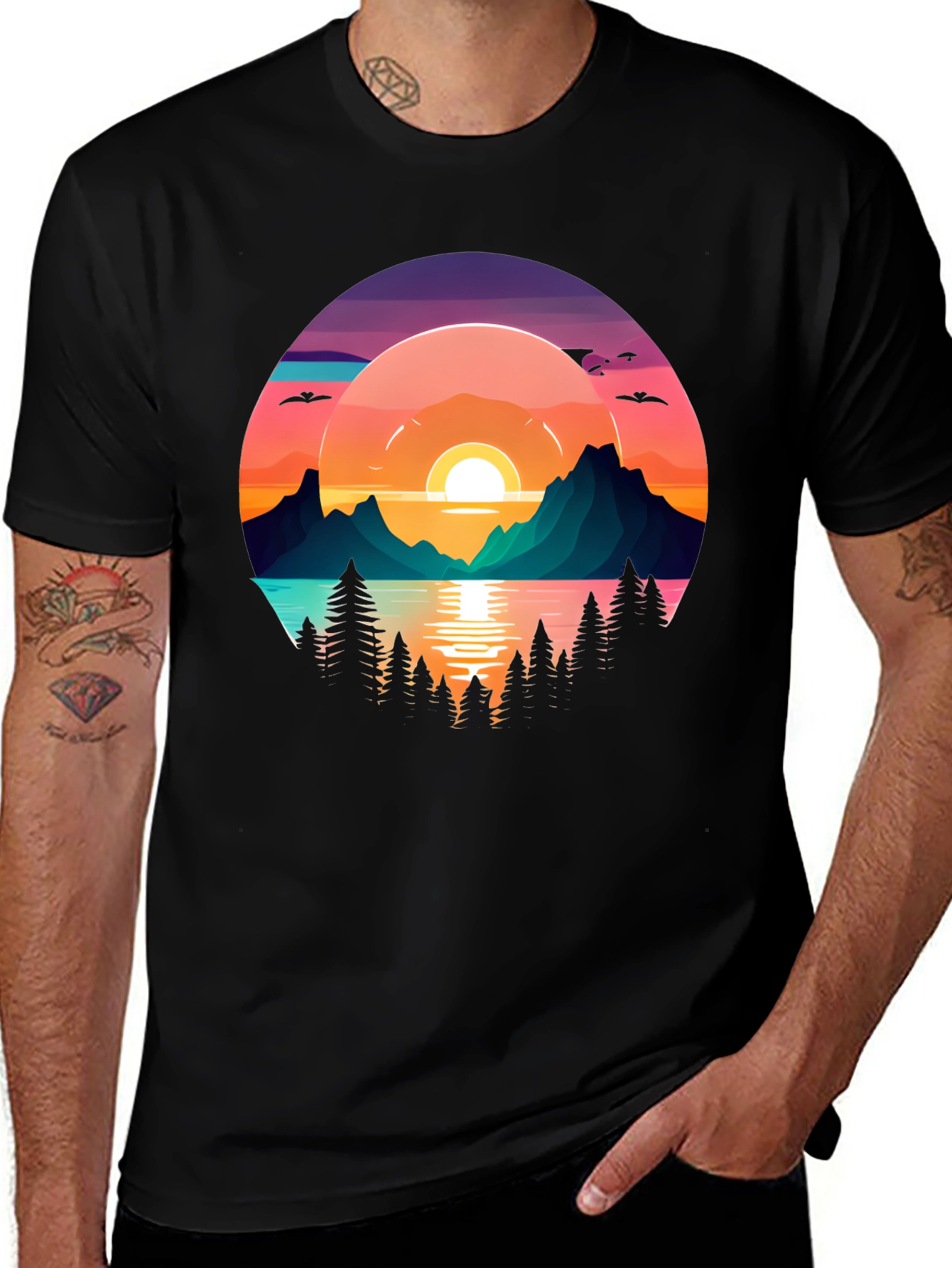 Sunset Lake Graphic T-Shirt