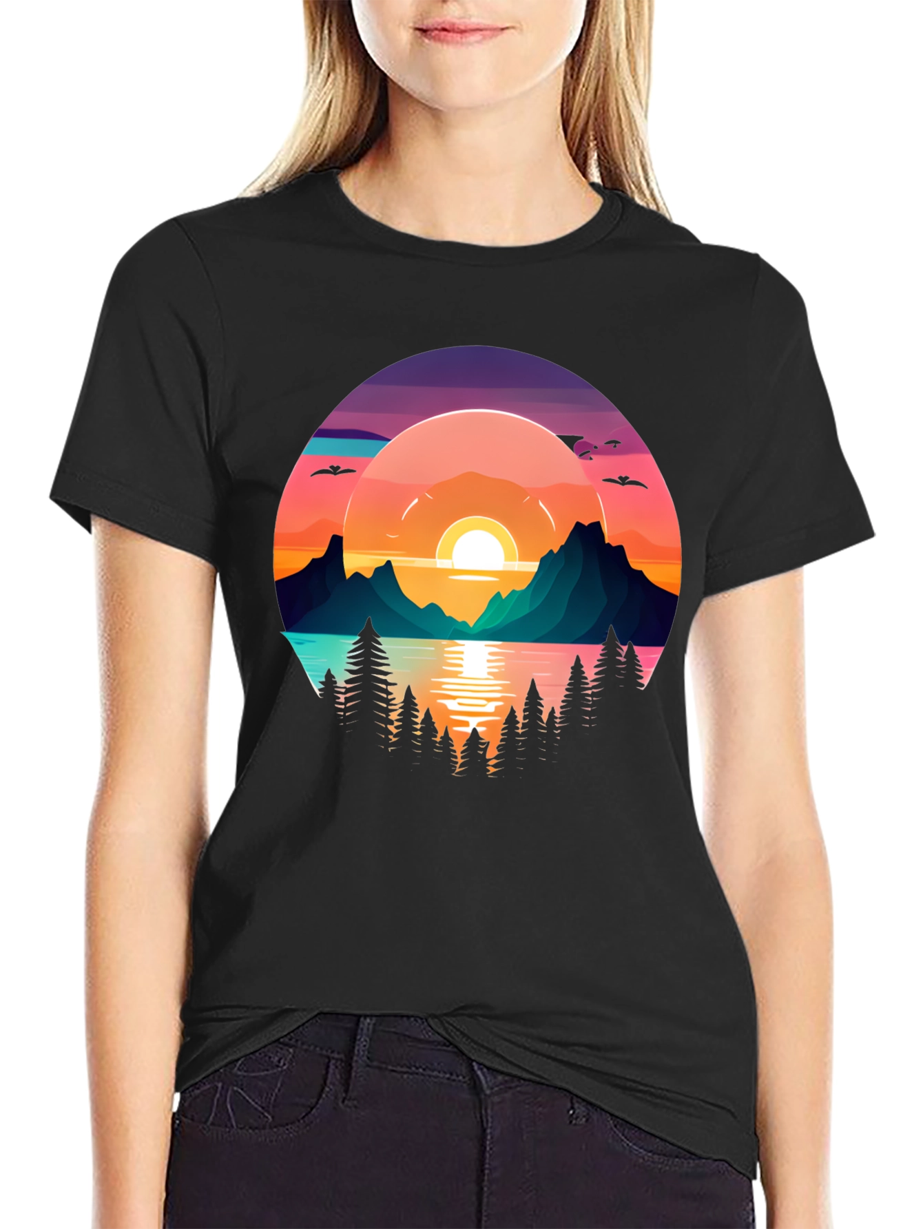 Sunset Lake Graphic T-Shirt