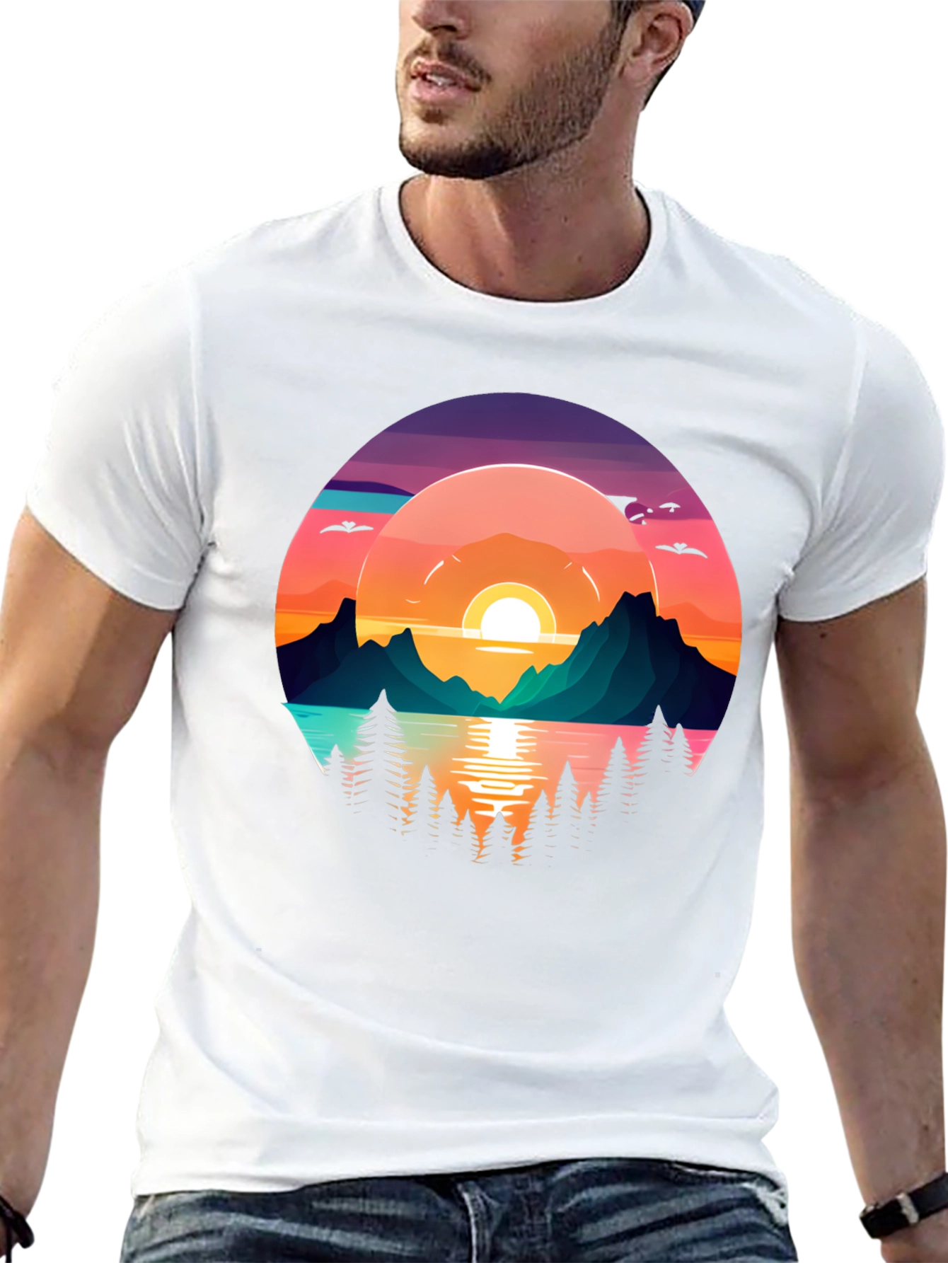 Sunset Lake Graphic T-Shirt