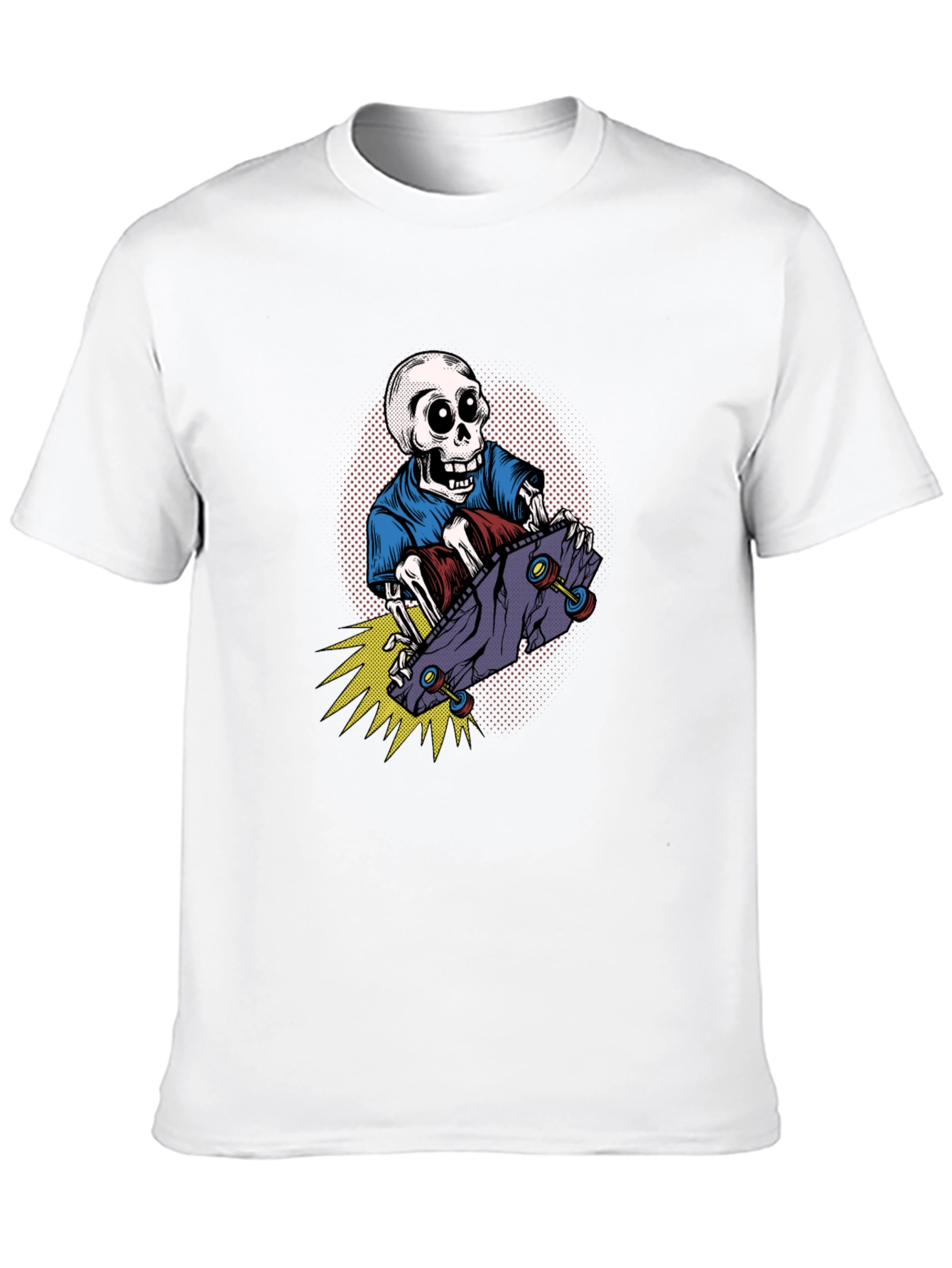 Skateboarding Skeleton Graphic T-Shirt