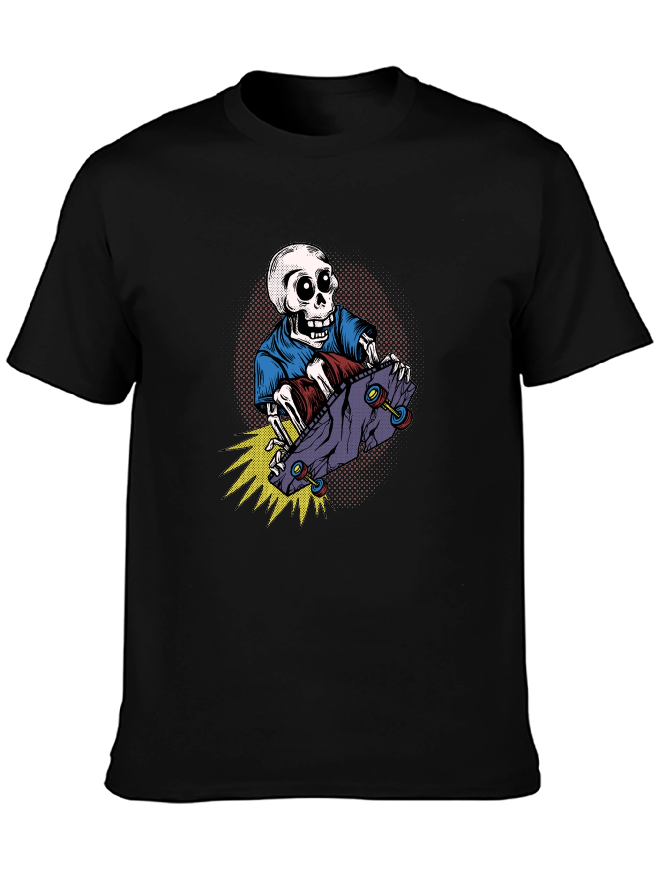 Skateboarding Skeleton Graphic T-Shirt