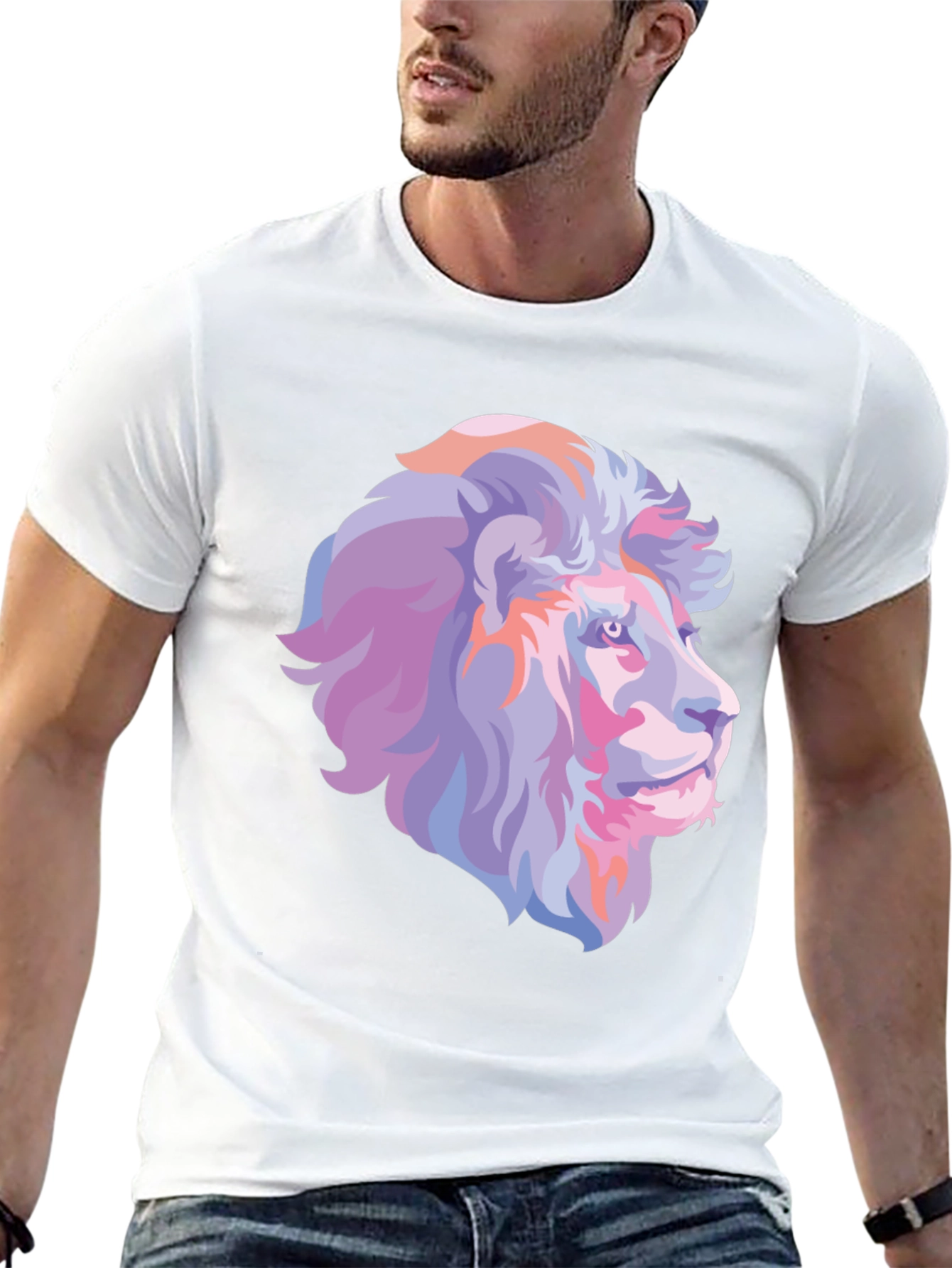 Lion Graphic Tee - Stylish Animal Print T-Shirt