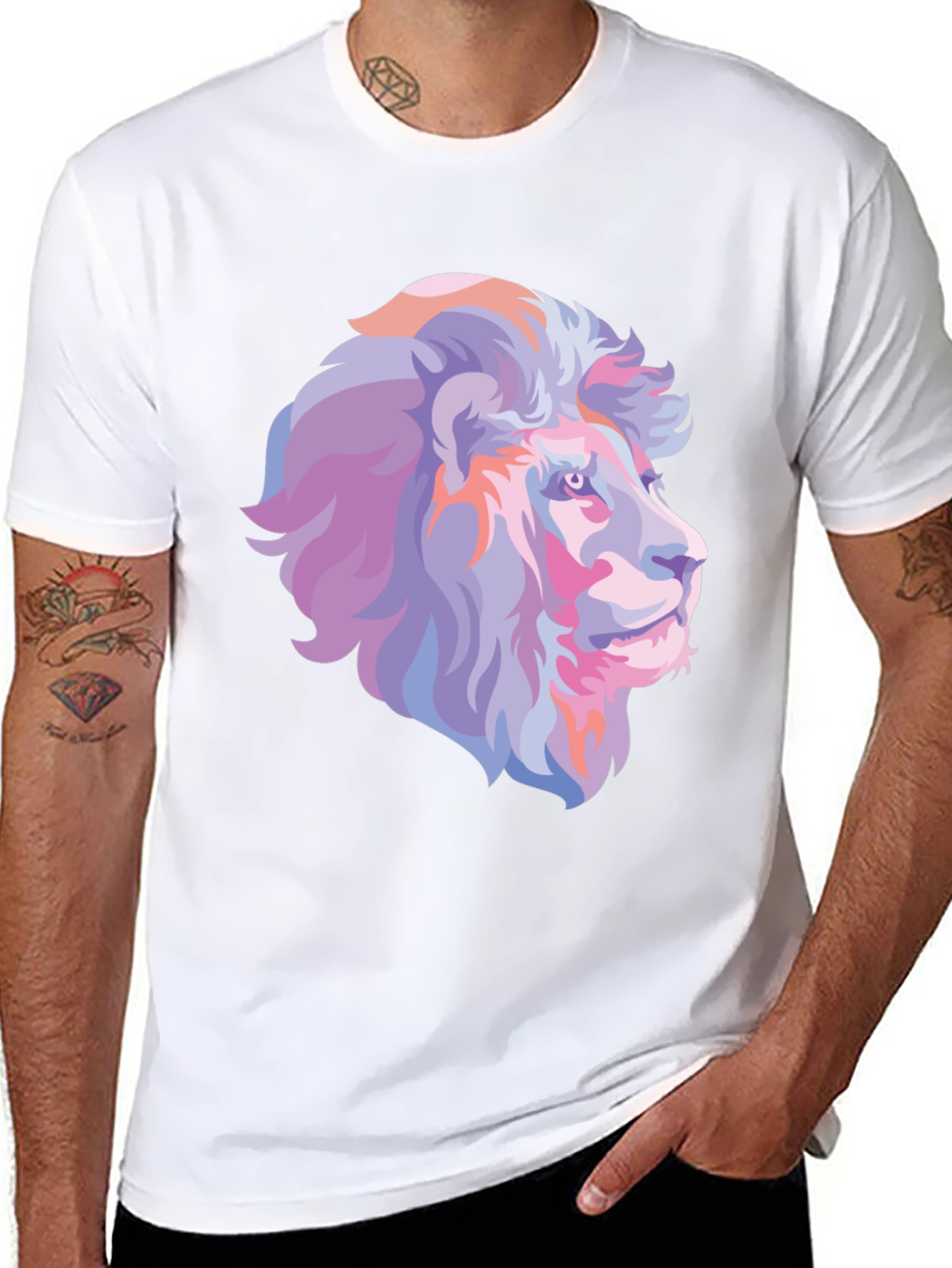 Lion Graphic Tee - Stylish Animal Print T-Shirt