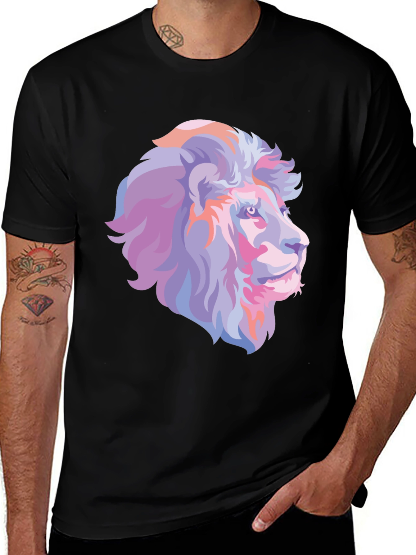 Lion Graphic Tee - Stylish Animal Print T-Shirt