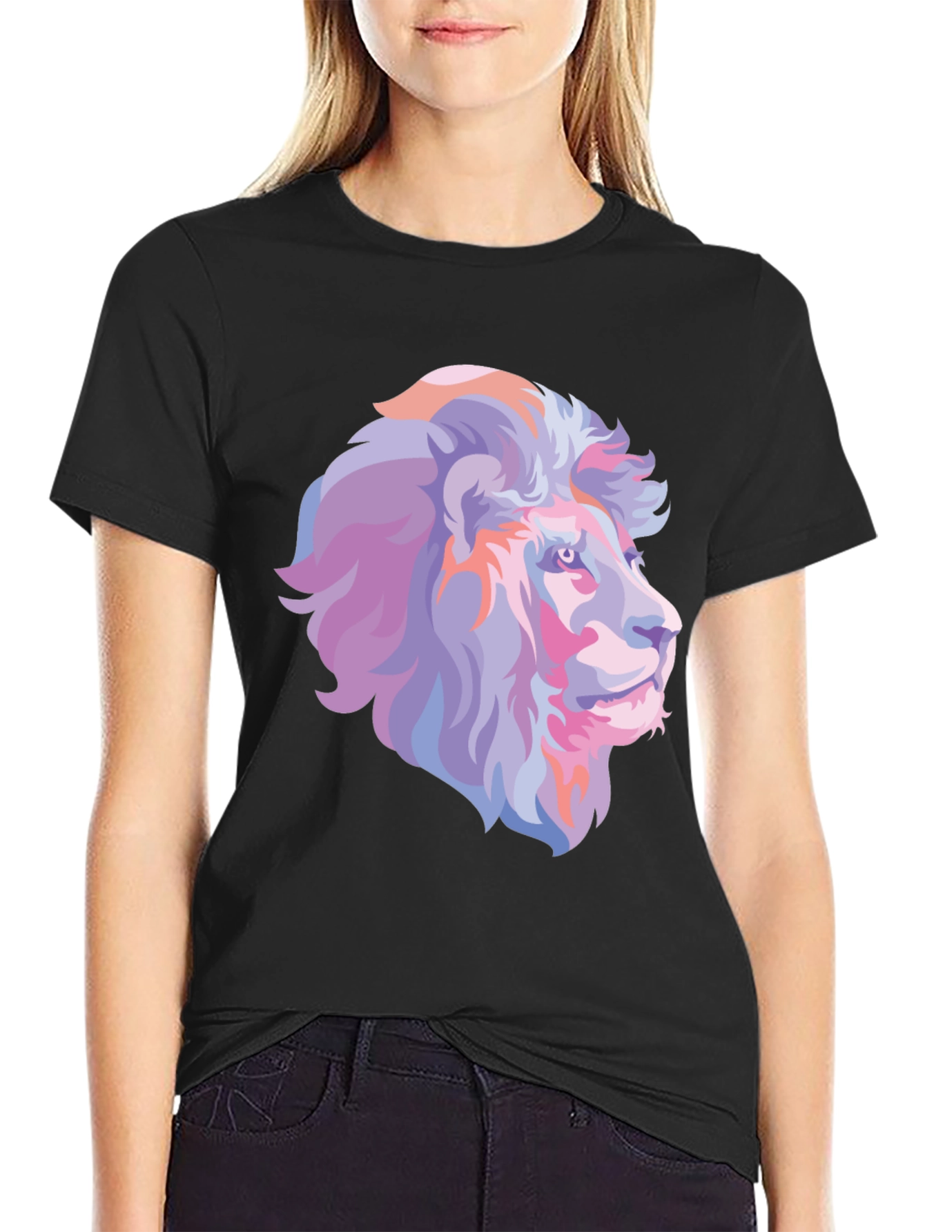 Lion Graphic Tee - Stylish Animal Print T-Shirt