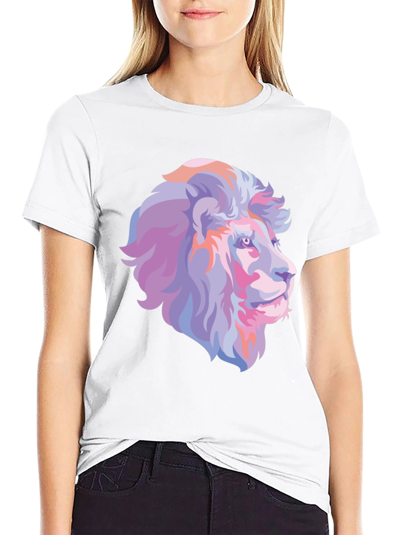 Lion Graphic Tee - Stylish Animal Print T-Shirt