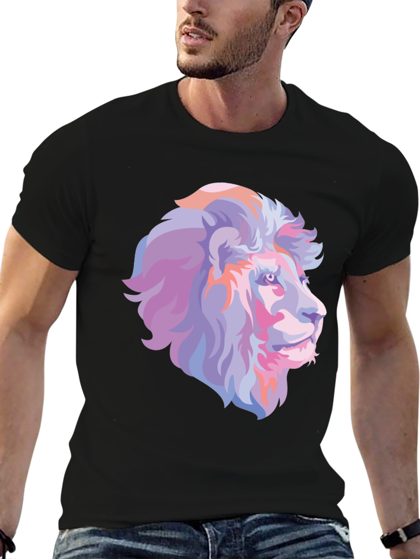 Lion Graphic Tee - Stylish Animal Print T-Shirt
