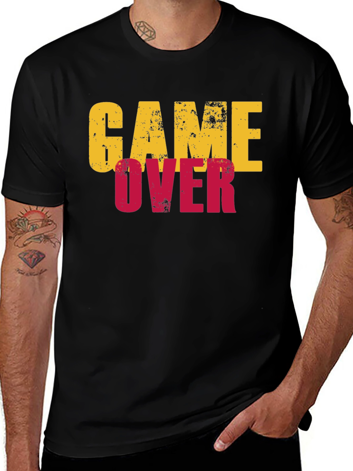 Game Over Graphic Tee - Black Cotton T-Shirt