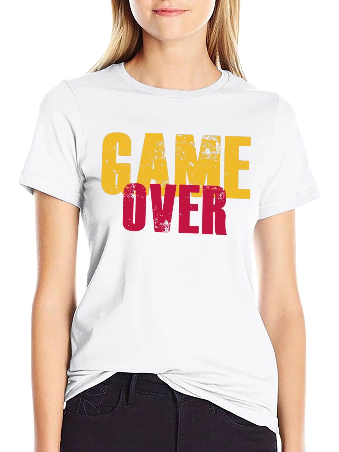 Game Over Graphic Tee - Black Cotton T-Shirt