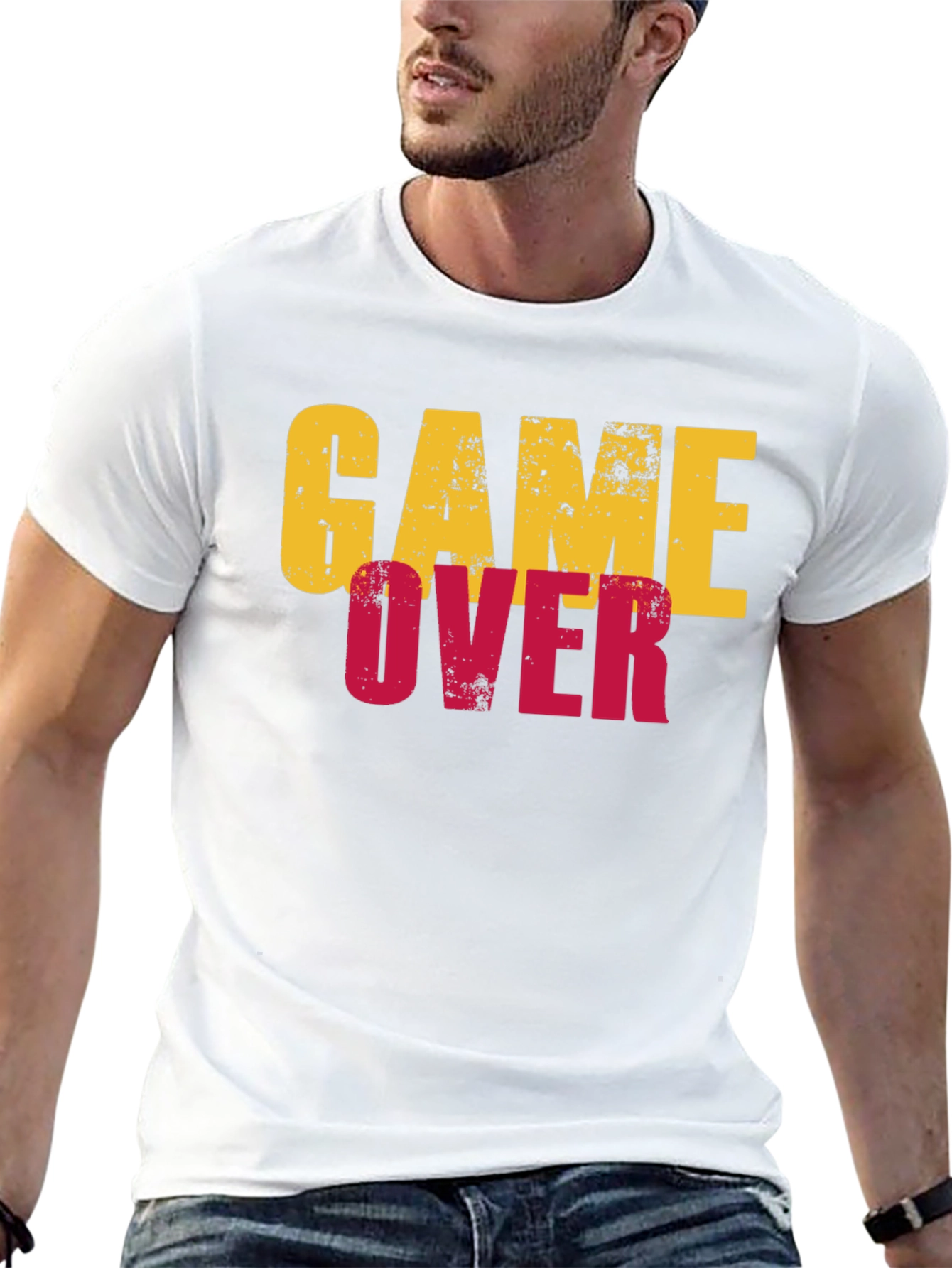 Game Over Graphic Tee - Black Cotton T-Shirt