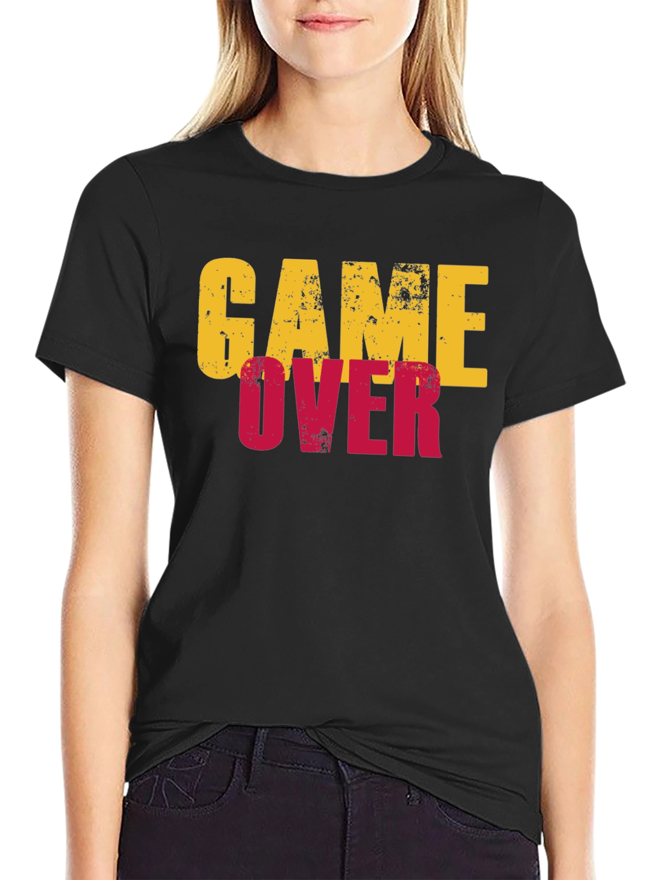 Game Over Graphic Tee - Black Cotton T-Shirt