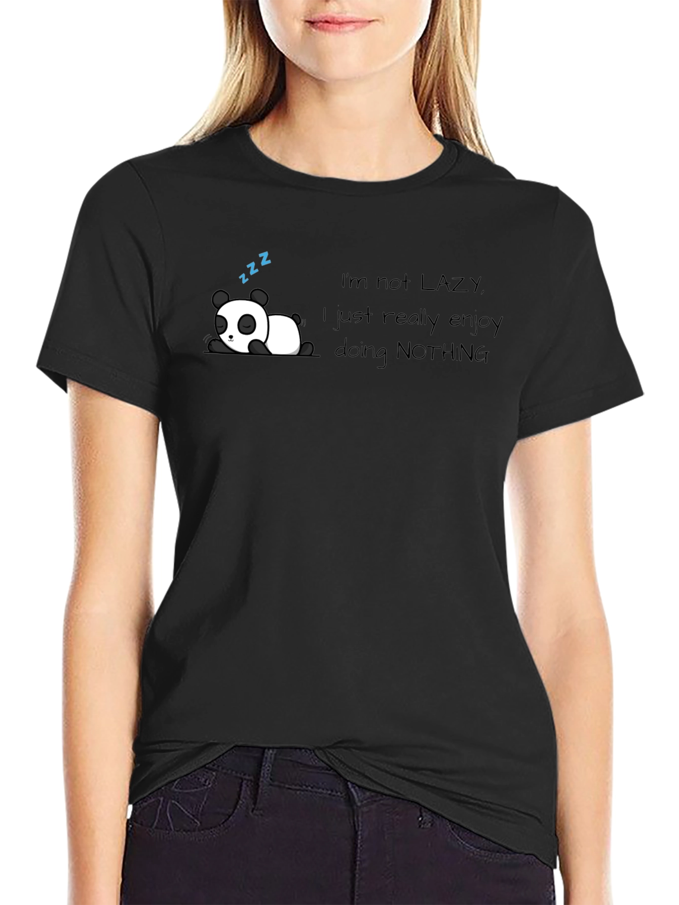 Lazy Panda Graphic T-Shirt - Enjoy Doing Nothing Tee