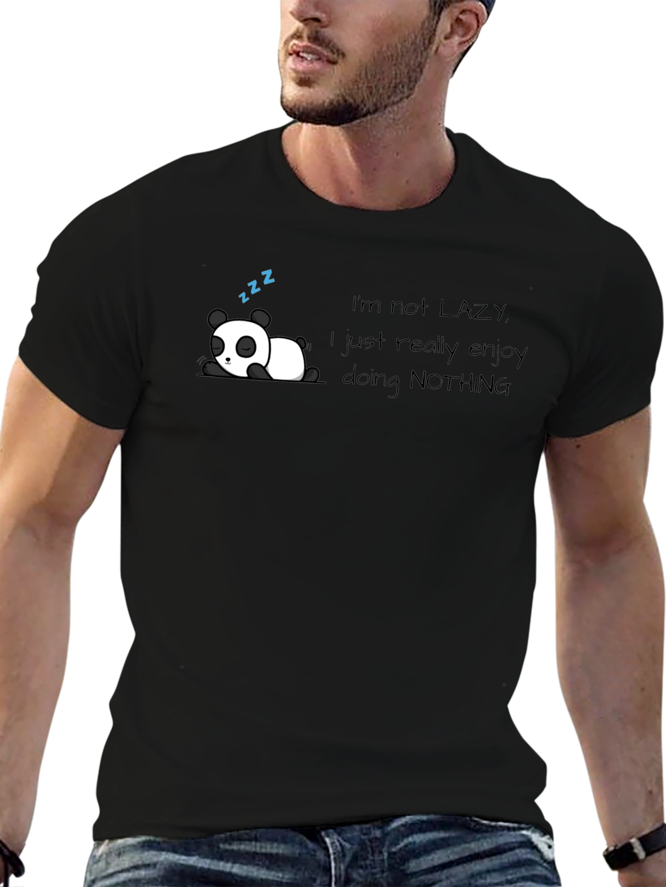 Lazy Panda Graphic T-Shirt - Enjoy Doing Nothing Tee
